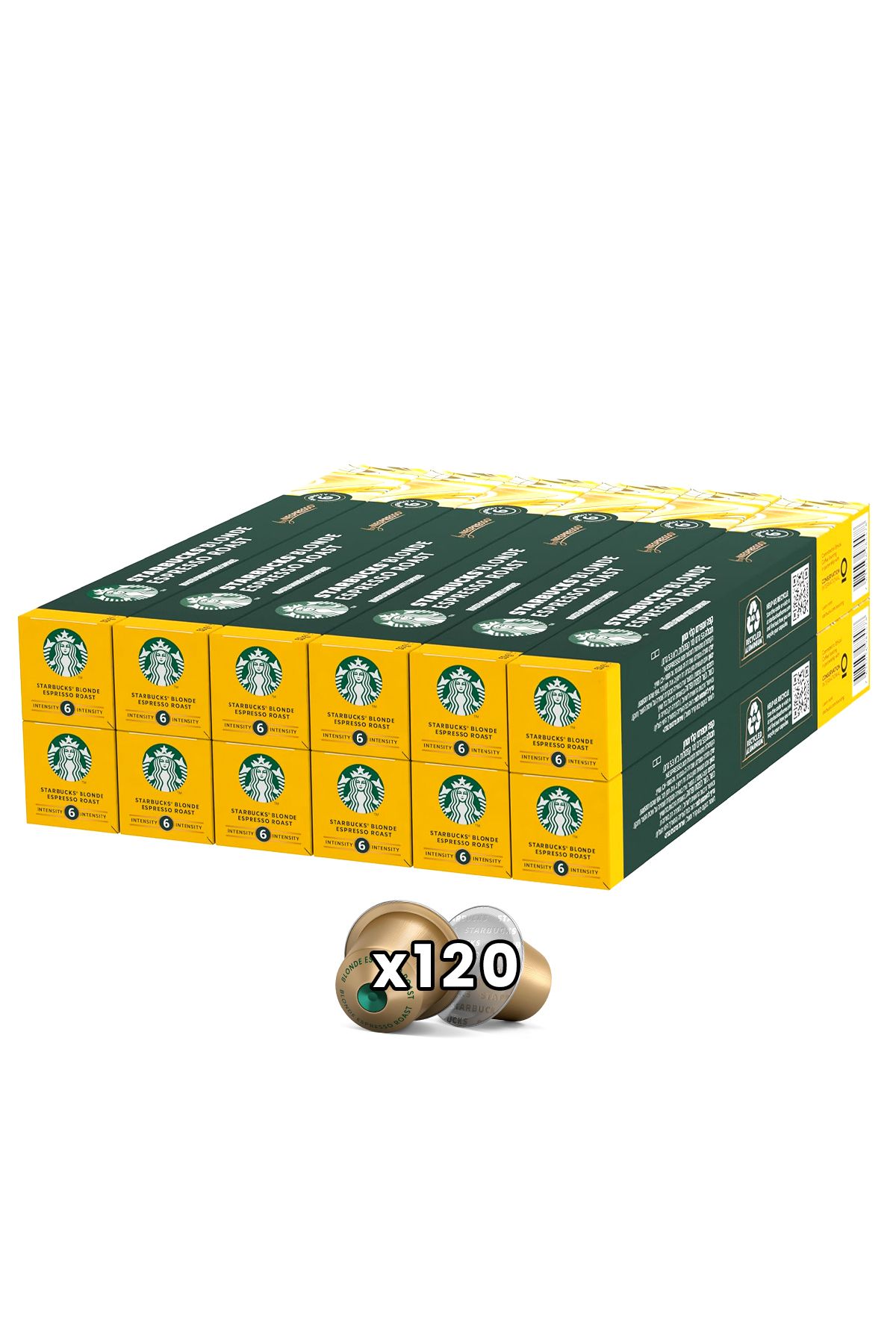 Starbucks Blonde Espresso Kapsül Kahve 10lu Paket x 12 Adet Nespresso Uyumlu