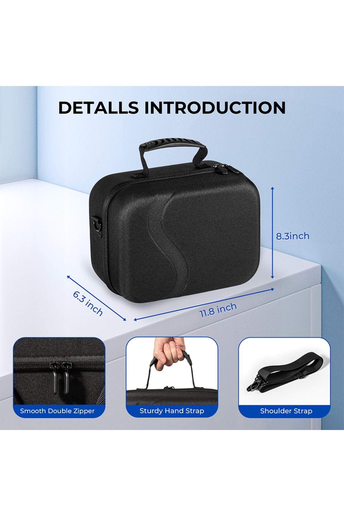 APWIKOGER-Carrying Case for Meta Quest 3 for BOBOVR M3 PRO Elite Strap Hard Shell Case Travel Case for Trav... 7