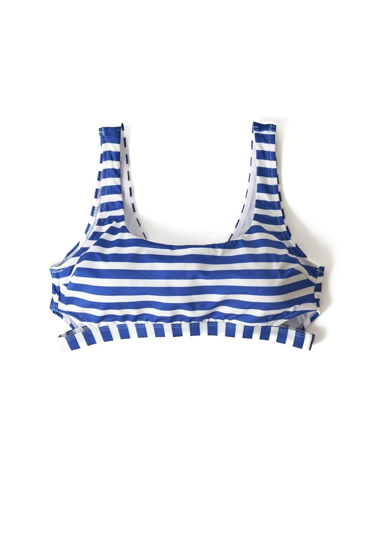 Katia&Bony-Women's Blue White Striped Bikini Top 3