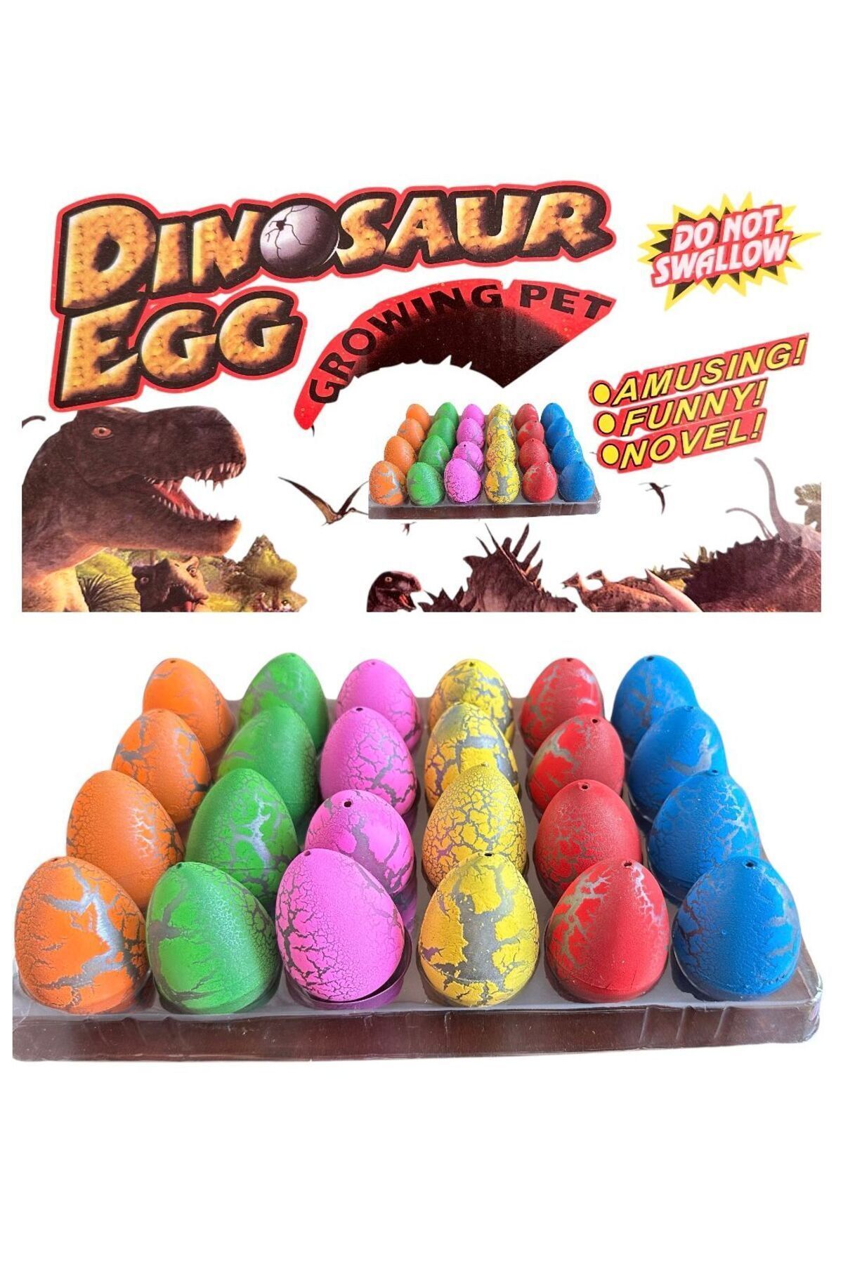 FEN TOYS 6 Adet Islanınca Çatlayıp Büyüyen Dinazor Yumurtası Oyuncak Dinozor Yumurtası