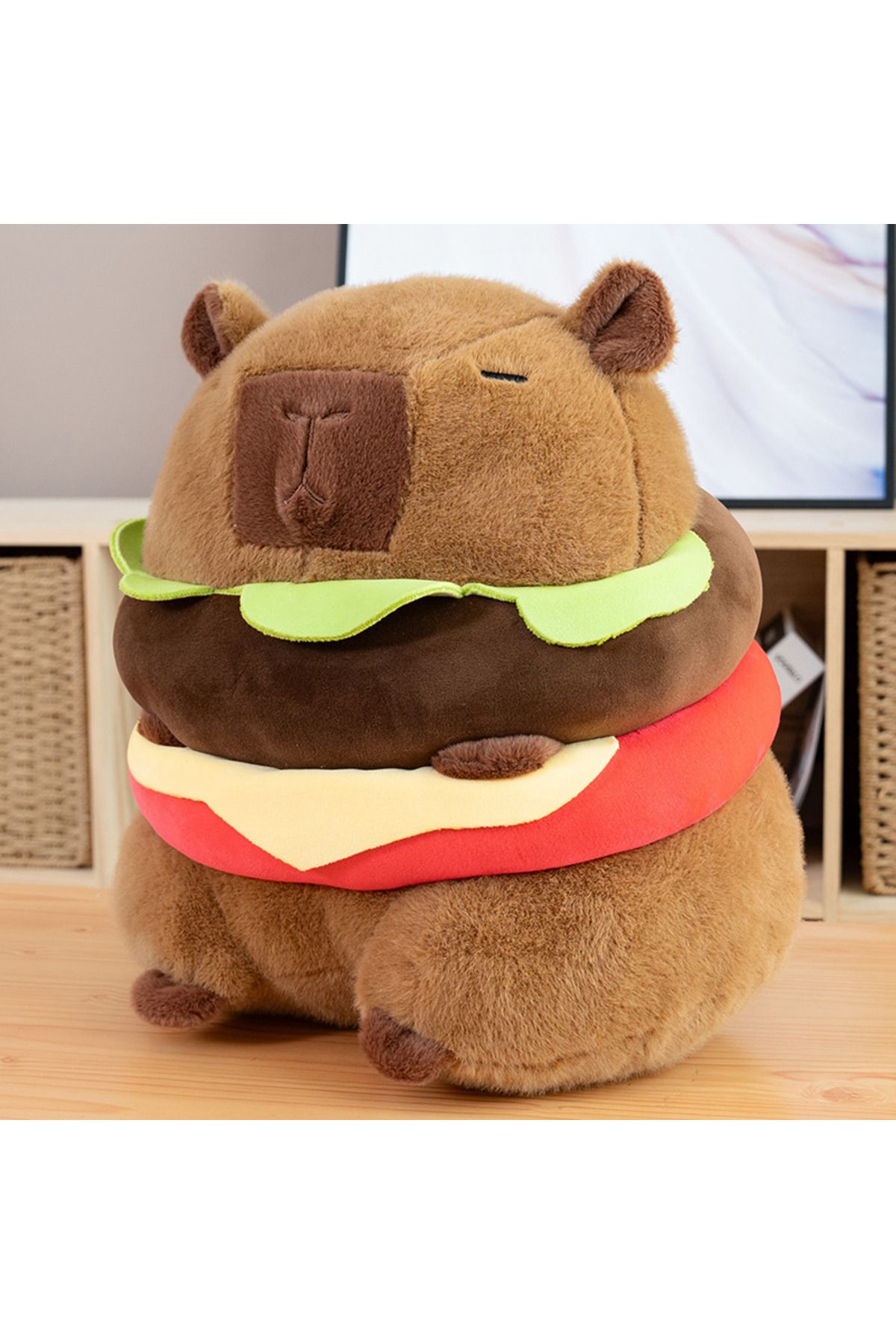 Choice-Cute Capybara Burger Plush Toy Creative Combination of Capybara and Burger Soft Pillow Accompany ... 3