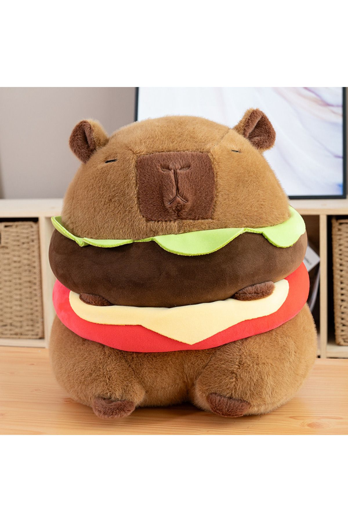 Choice-Cute Capybara Burger Plush Toy Creative Combination of Capybara and Burger Soft Pillow Accompany ... 2