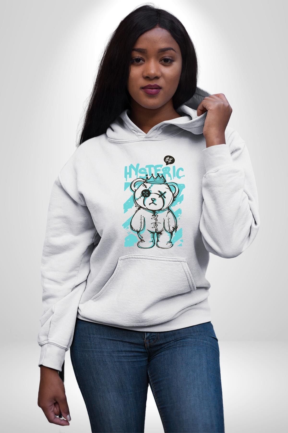 Angemiel-White Hooded Histeric Women's and Men's Sweatshirt Hoodie 4