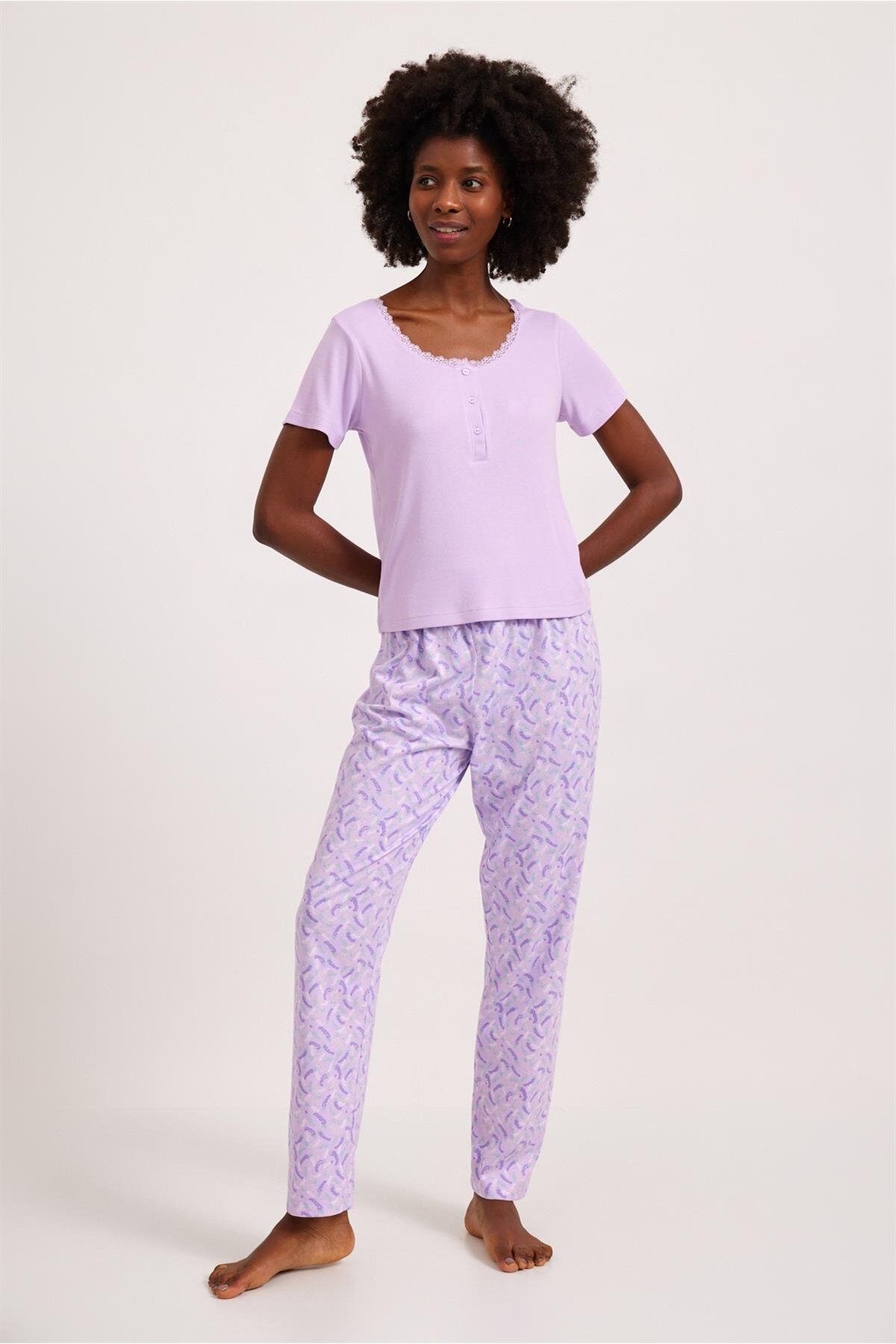 Katia&Bony-Lavender Women's Pajama Bottom Lilac 1