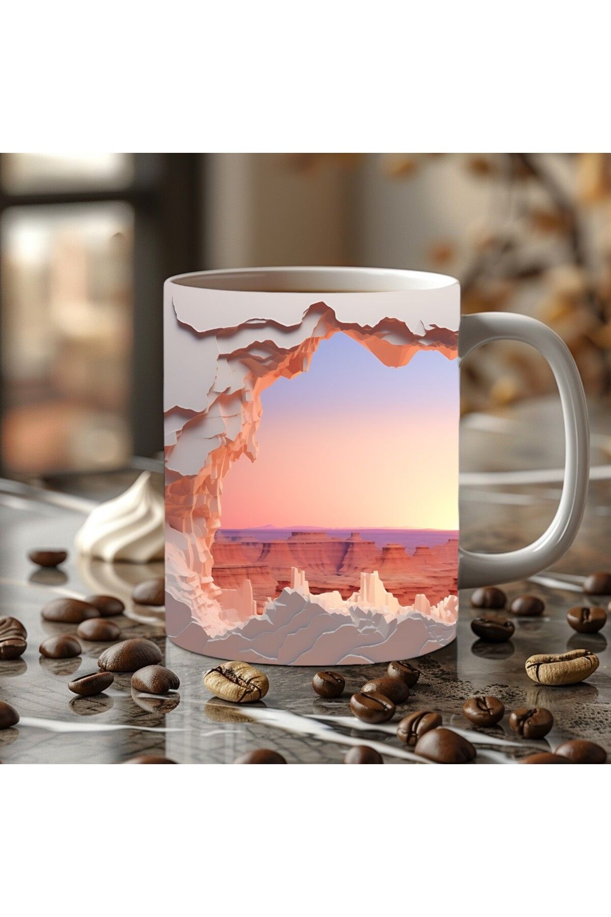 Evion-Scenic Shaped Full Size 3D Design Ceramic Mug - Gift Mug 3