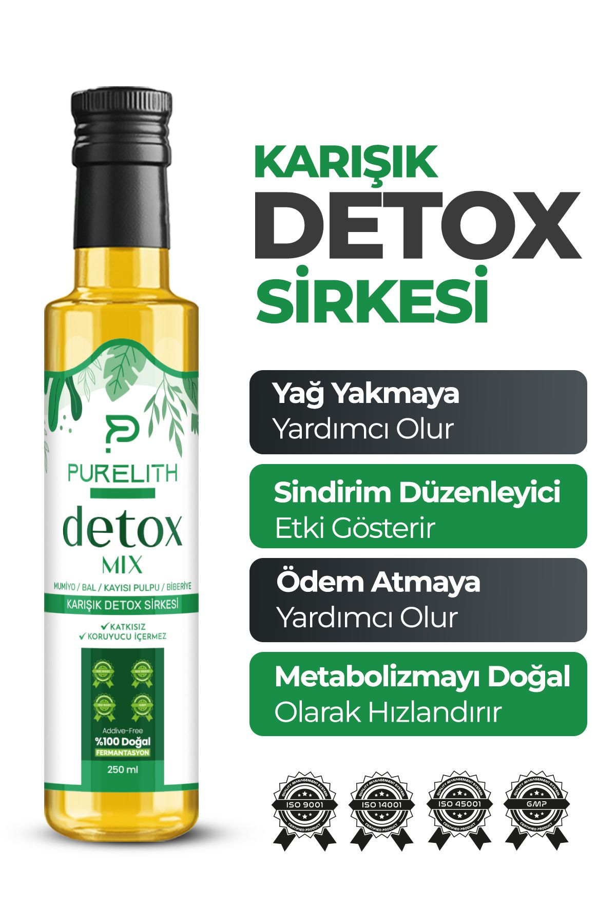 Purelith Bromelain Ananas Içeren Detox Form Sirkesi .ödem Atmaya Kilo Vermeye Zayııflama1ya Yardımcı