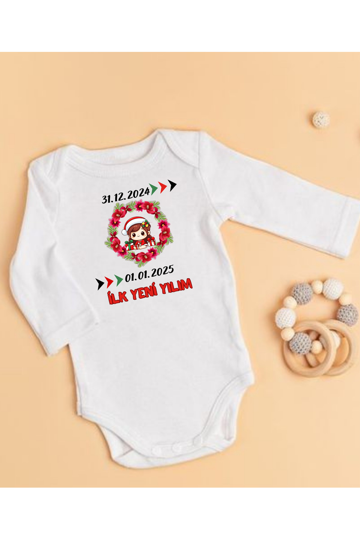 NEW YEAR PRINTED BODYSUIT, MY FIRST NEW YEAR BABY
