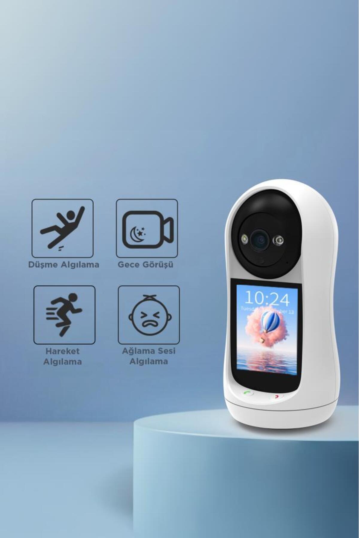 Torima Bebek Kamerası Hareket Algılama Monitörlü Full Hd Smart Ip Güvenlik Kamerası CMR17 Beyaz fotoğrafı 3 (önizleme)