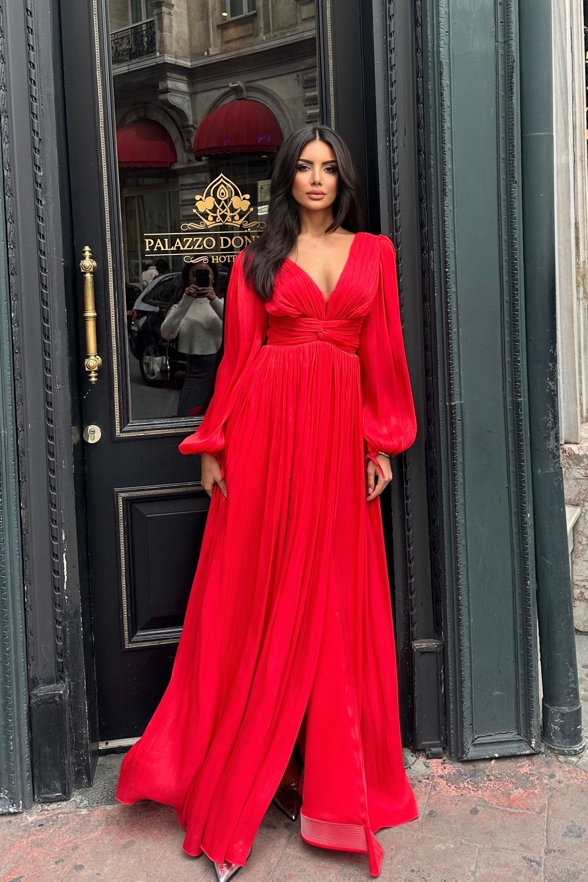 İyem Abiye-Stylish Long Sleeve Design Evening Dress 4