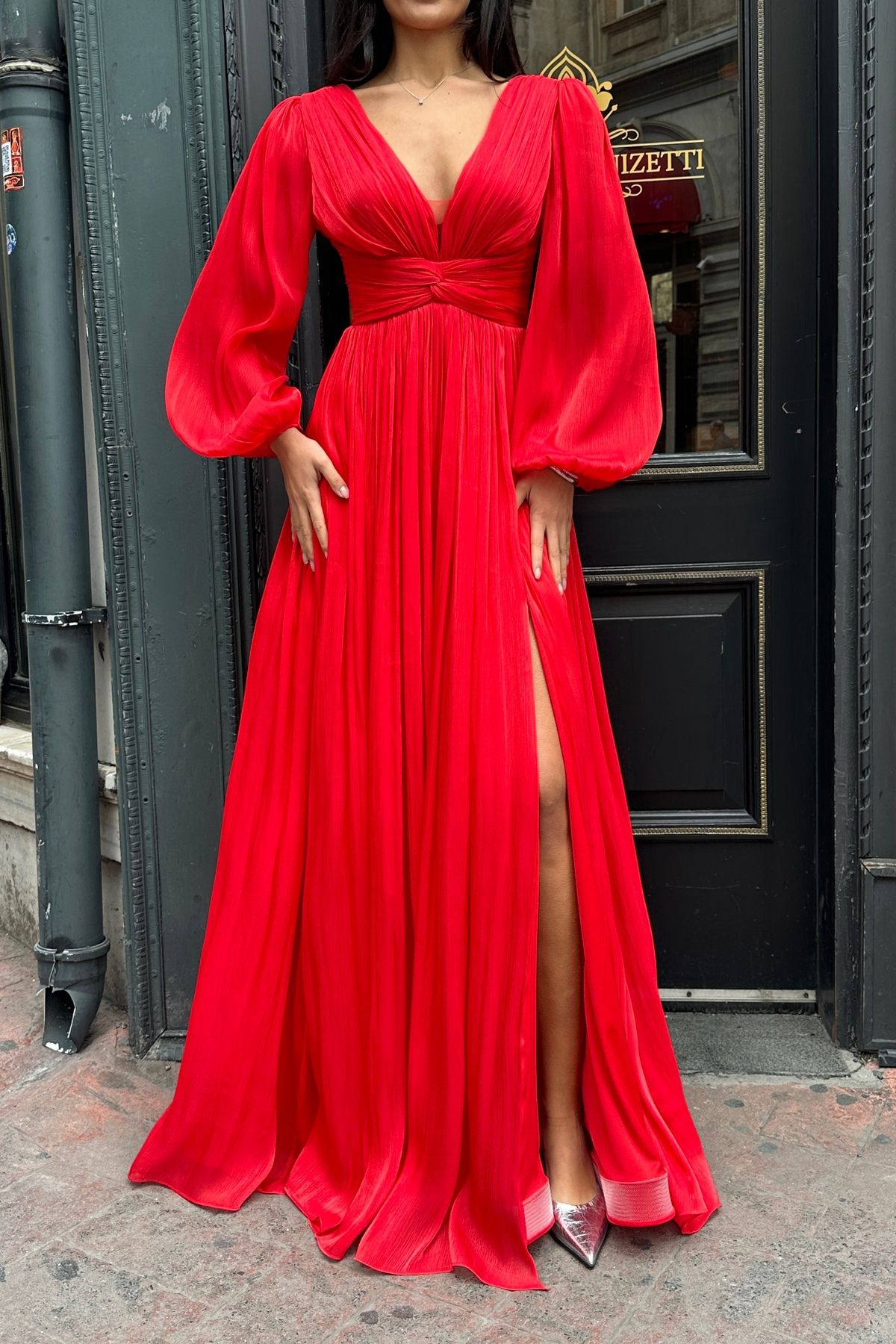 İyem Abiye-Stylish Long Sleeve Design Evening Dress 5