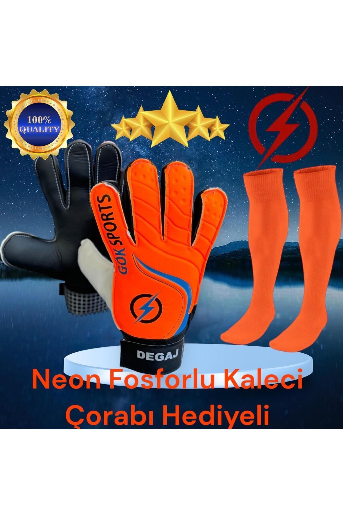 woodhub DEGAJ Yetişkin Big Çocuk Kaleci Eldiveni Junior Kidz Goalkeeper Gloves Bilek Bandajlı 5-6-7-8-9-10