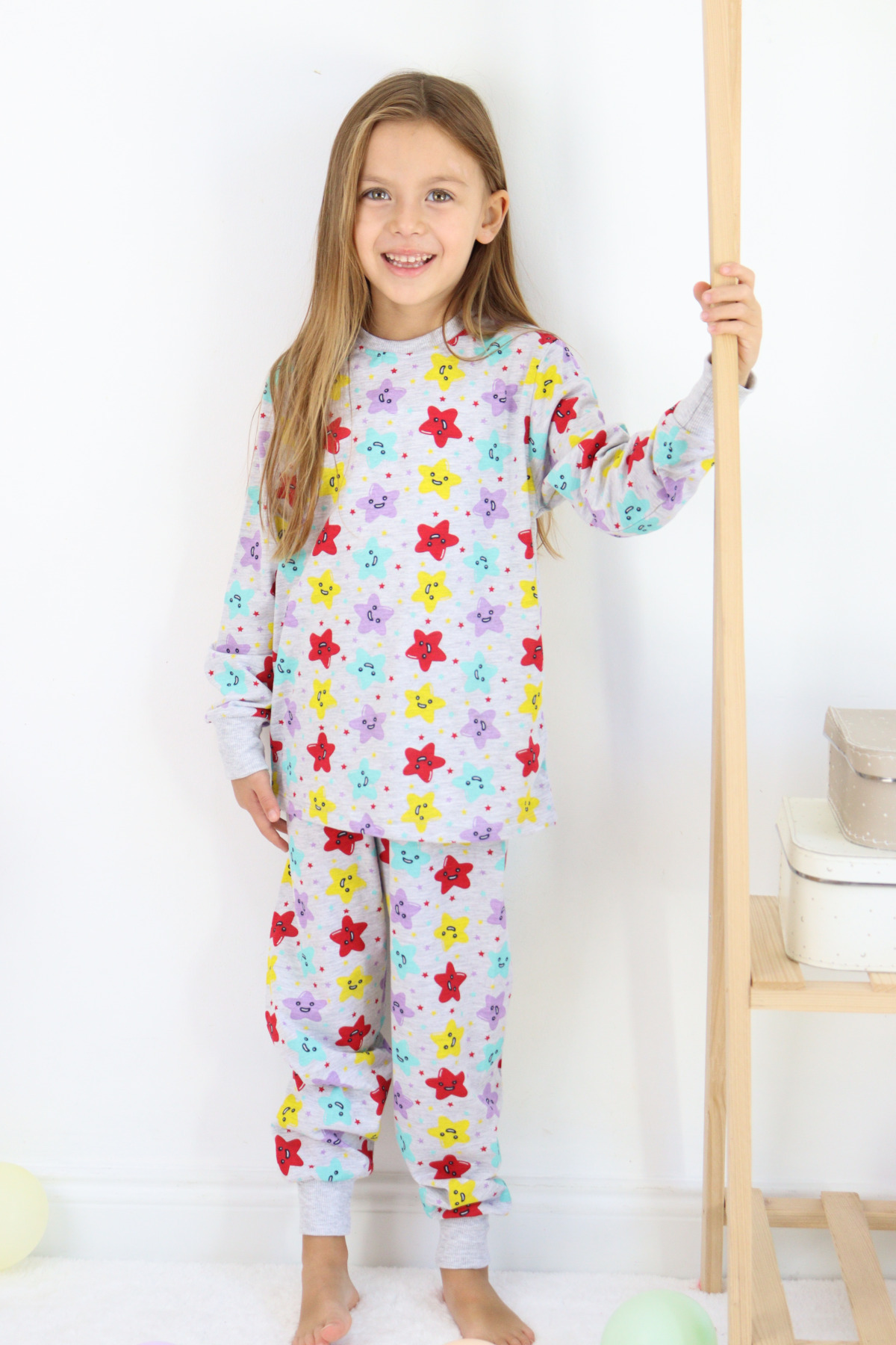 Harika KIDS-Set de pijamale de bază subțiri cu imprimeu pentru fete 3