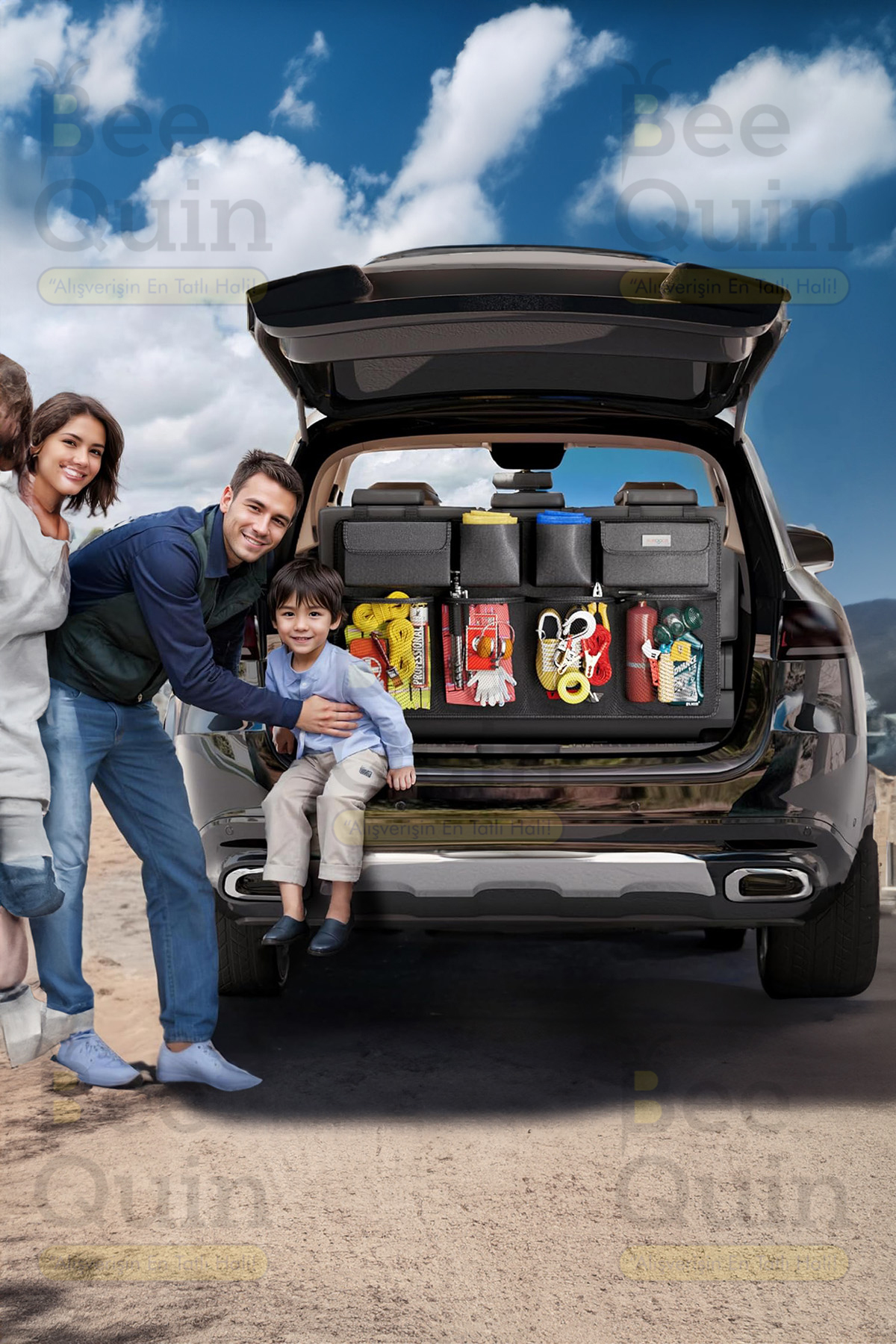 HASBY Araba Bagaj Organizer Koltuk Arkası Cepli File Düzenleyici Eşya Araç 8 Cep Aksesuar Bebek Koruyucu fotoğrafı 5 (önizleme)
