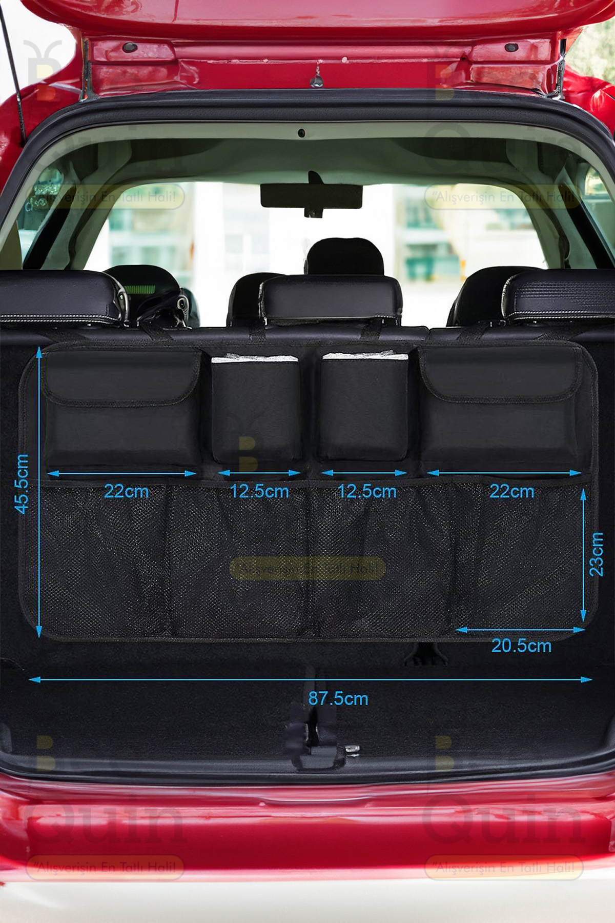 HASBY Araba Bagaj Organizer Koltuk Arkası Cepli File Düzenleyici Eşya Araç 8 Cep Aksesuar Bebek Koruyucu fotoğrafı 6 (önizleme)