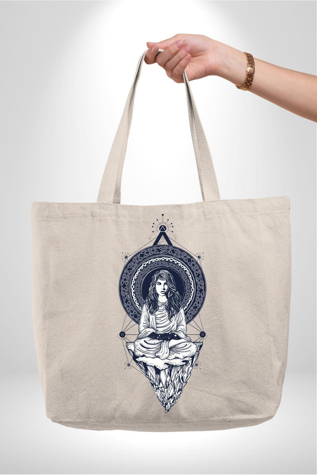 Angemiel-Falcı Meditation Yoga - 47x36x8 Large Size Canvas Gusseted Bag 1