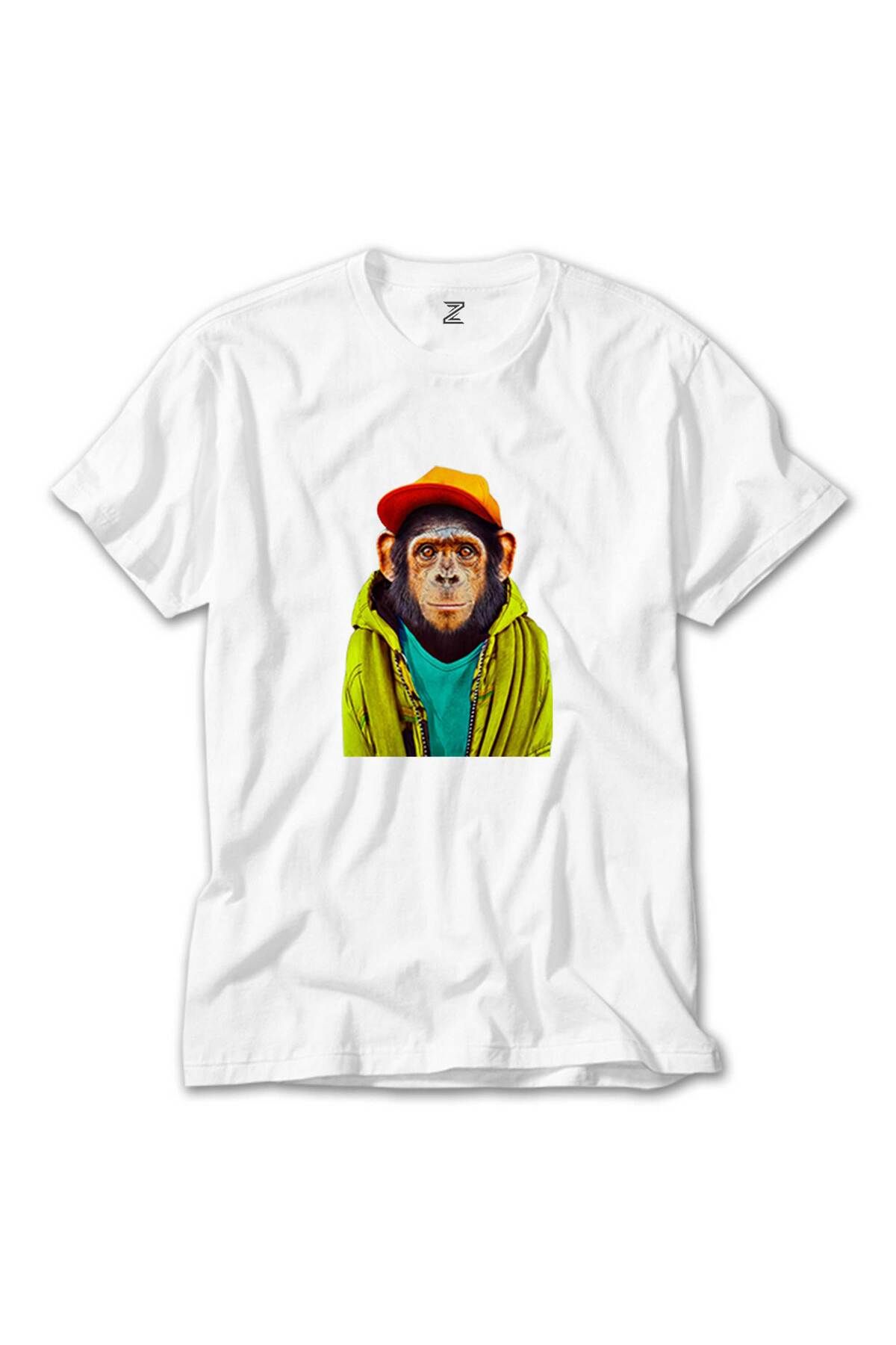 WAKHA The Monkey Beyaz Tişört