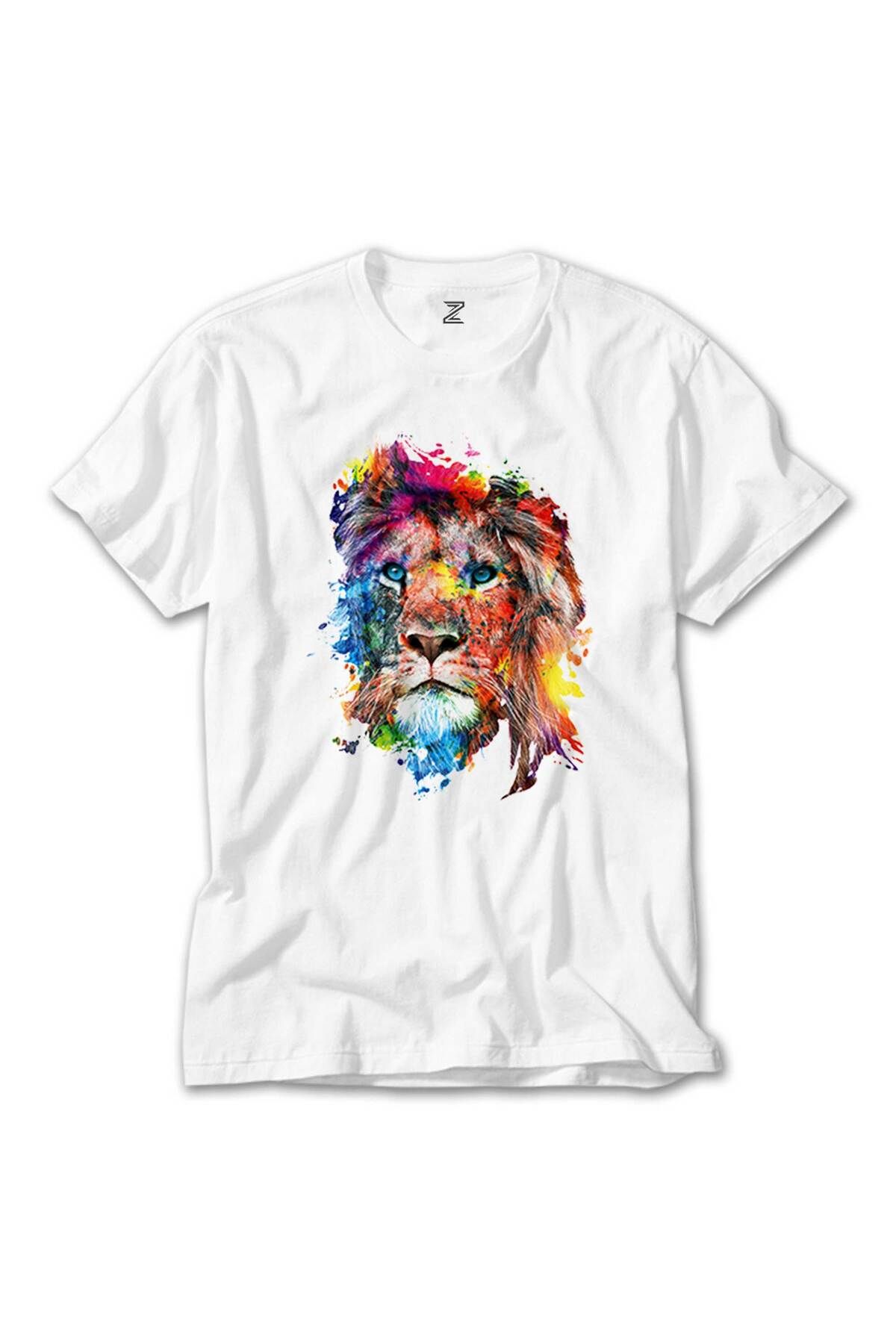 WAKHA Lion Rainbow Beyaz Tişört