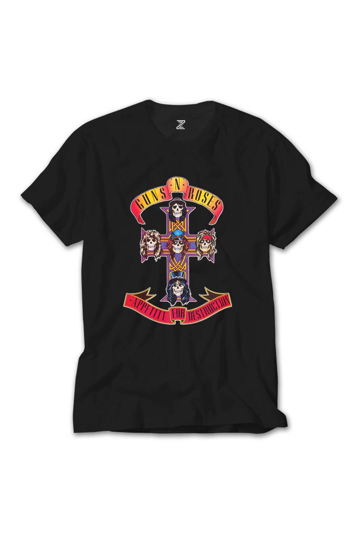 WAKHA Guns N Roses Appetite for Destruction Siyah Tişört