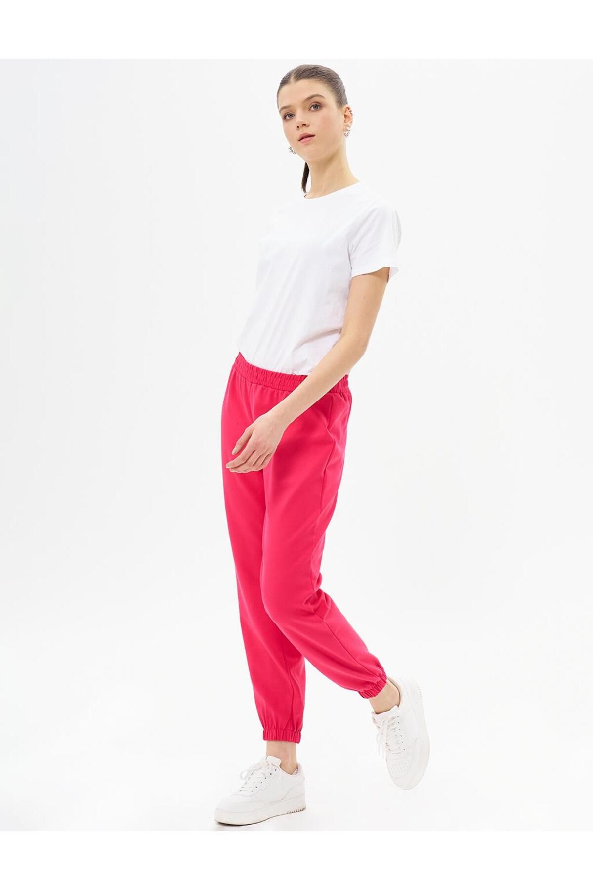 KYR-Fuchsia Textured Jogger Pants - Elastic Waist 1