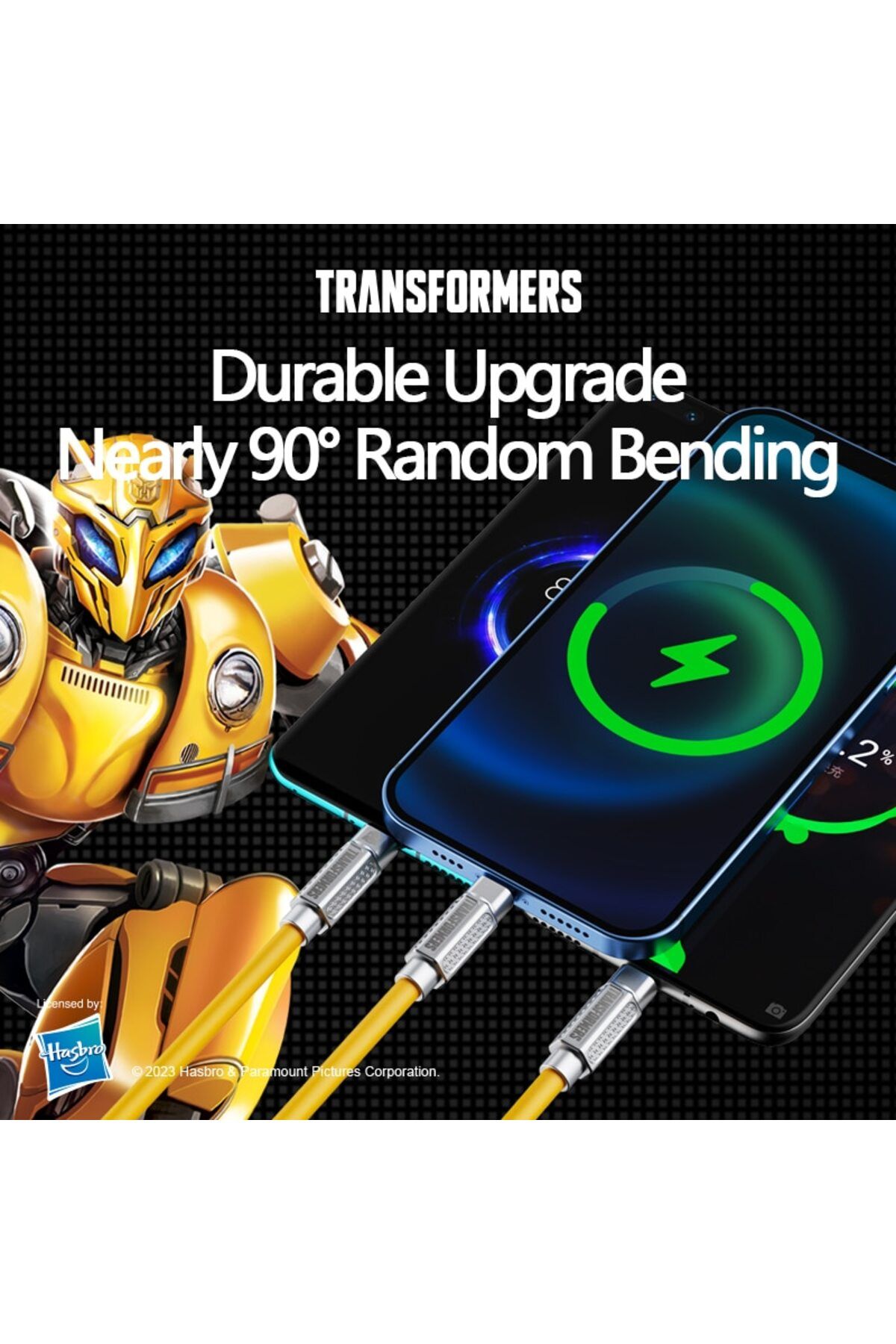 Choice-TRANSFORMERS TF-A03 3 in 1 Charging Cable 3.5A 100W Fast Charger Micro USB Type-C Data Cable For ... 4