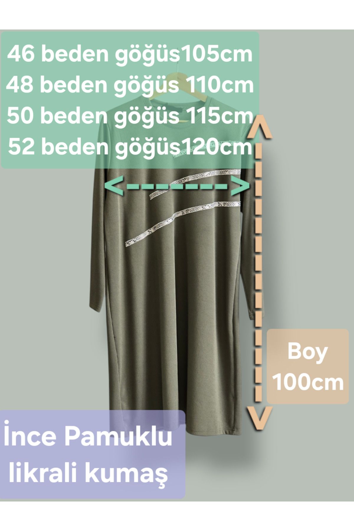 ENDAMIM-Τοπ Tunik Plus Size - Πλεκτό ύφασμα Twirl, Lycra 2