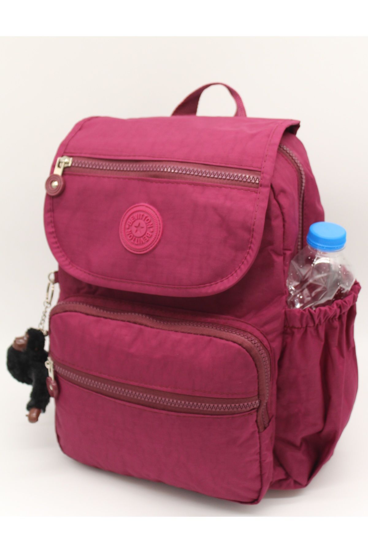 Bevitton-Academy Crinkle Waterproof Fabric Claret Red Backpack & School Bag 5200 3