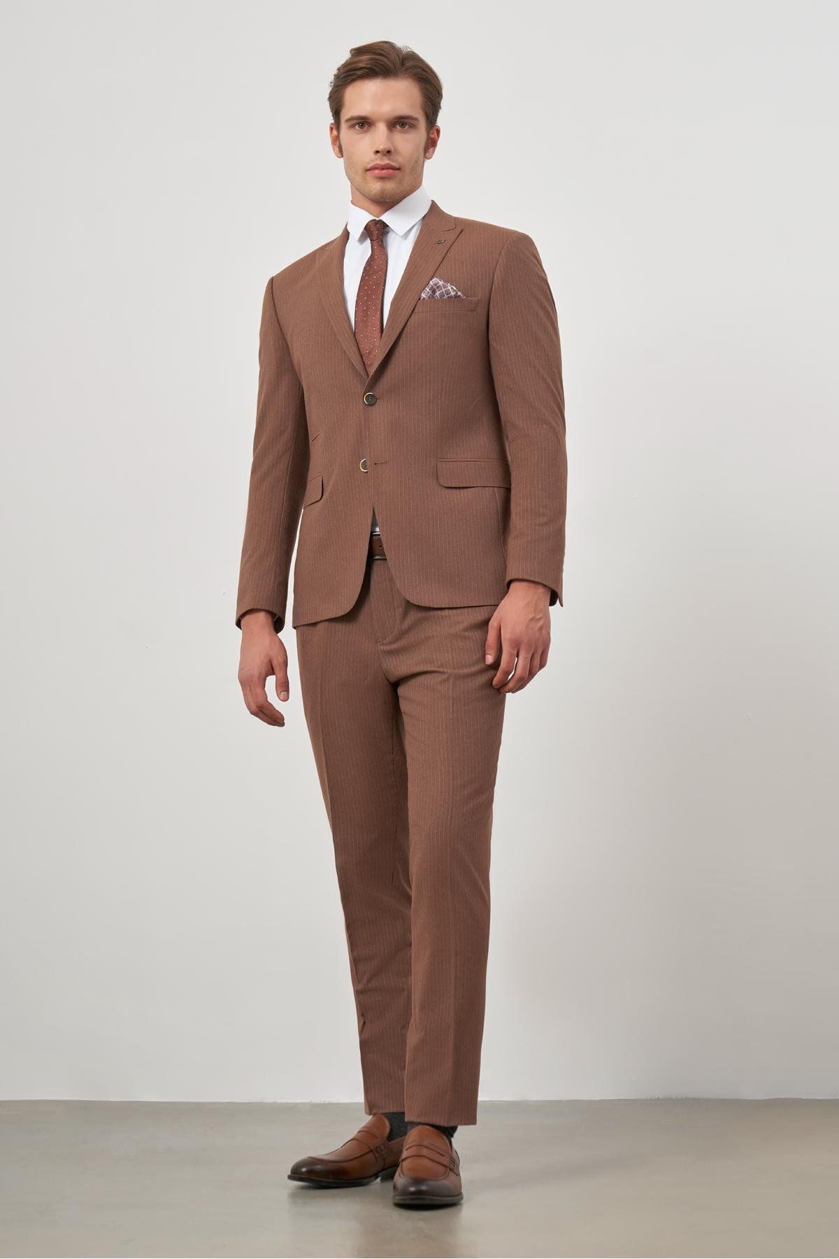 کت وشلوار مردانه PRIMER COLLAR MONO STRIPED 6 DROP SLIM FIT CUTT CUTTING 1001245106 İmza