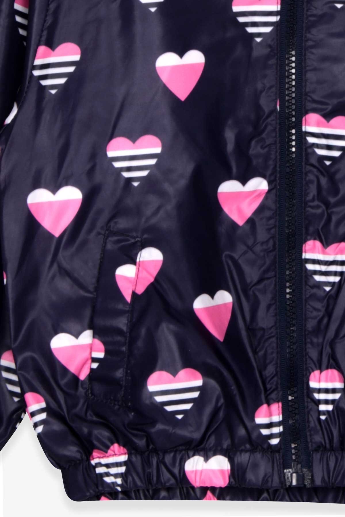 Breeze Kız Çocuk Yağmurluk Kalp Desenli 1-6 Yaş, Mor fotoğrafı 3 (önizleme)