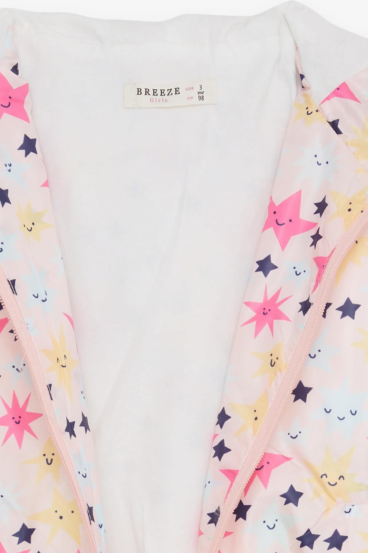 Breeze Kız Çocuk Yağmurluk Gülenyüz Yıldız Desenli 1-5 Yaş, Somon fotoğrafı 4 (önizleme)