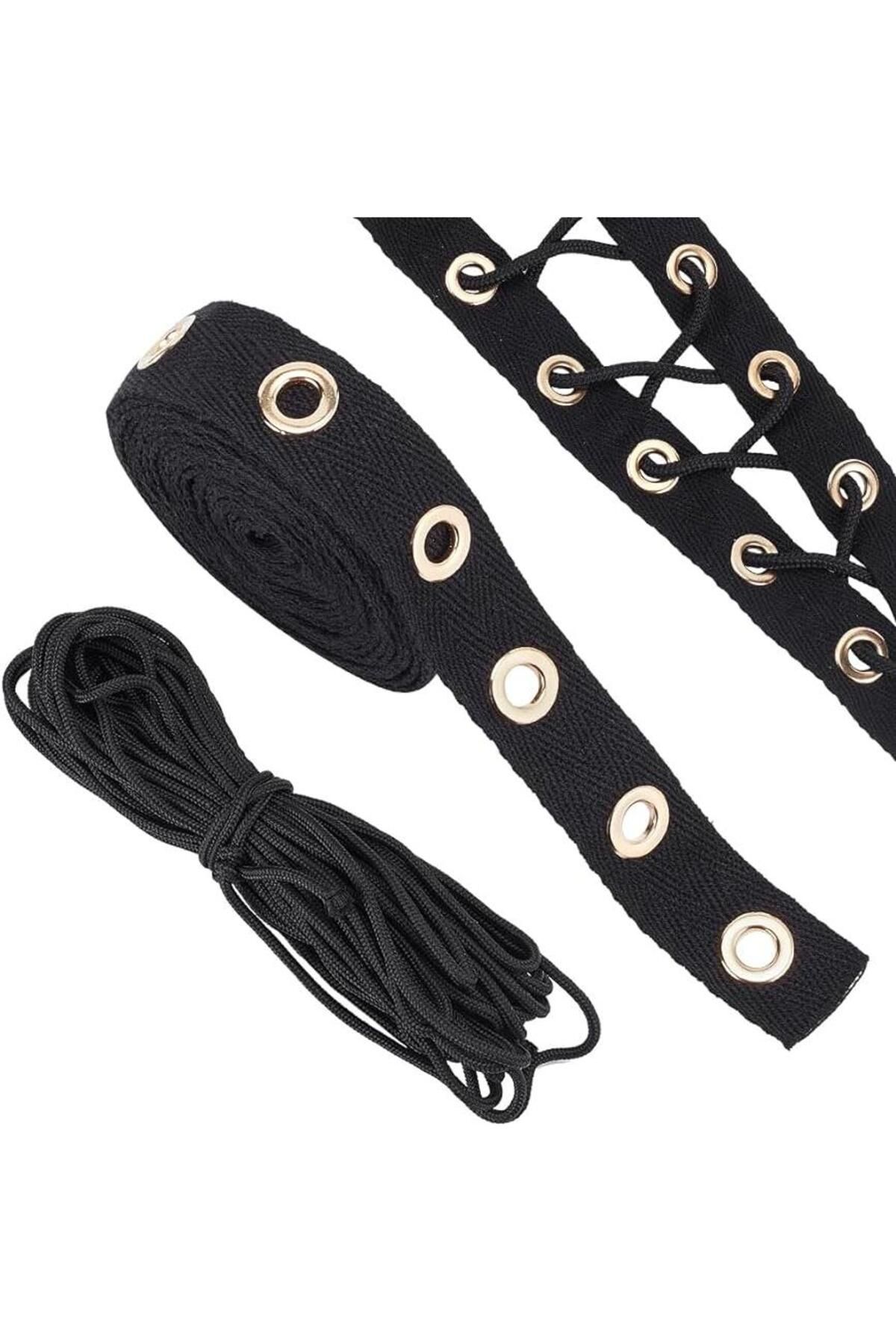 Choice-3 Yards Cotton Grommet Eyelet Twill Tape Trim Black Grommet Twill Tape for Sewing Garment Corsets... 8