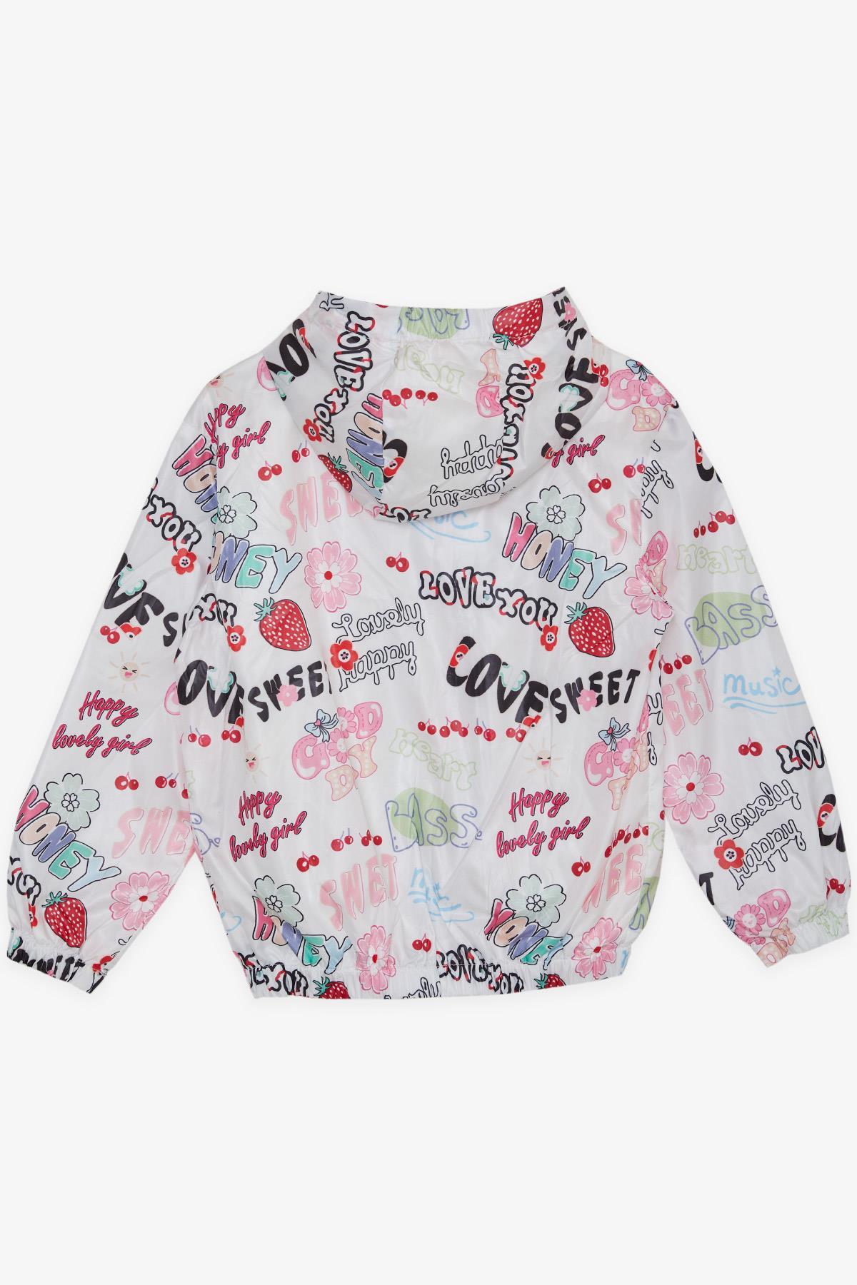 Breeze Kız Çocuk Yağmurluk Meyve Partisi Temalı Yazı Desenli 1-5 Yaş, Beyaz fotoğrafı 3 (önizleme)