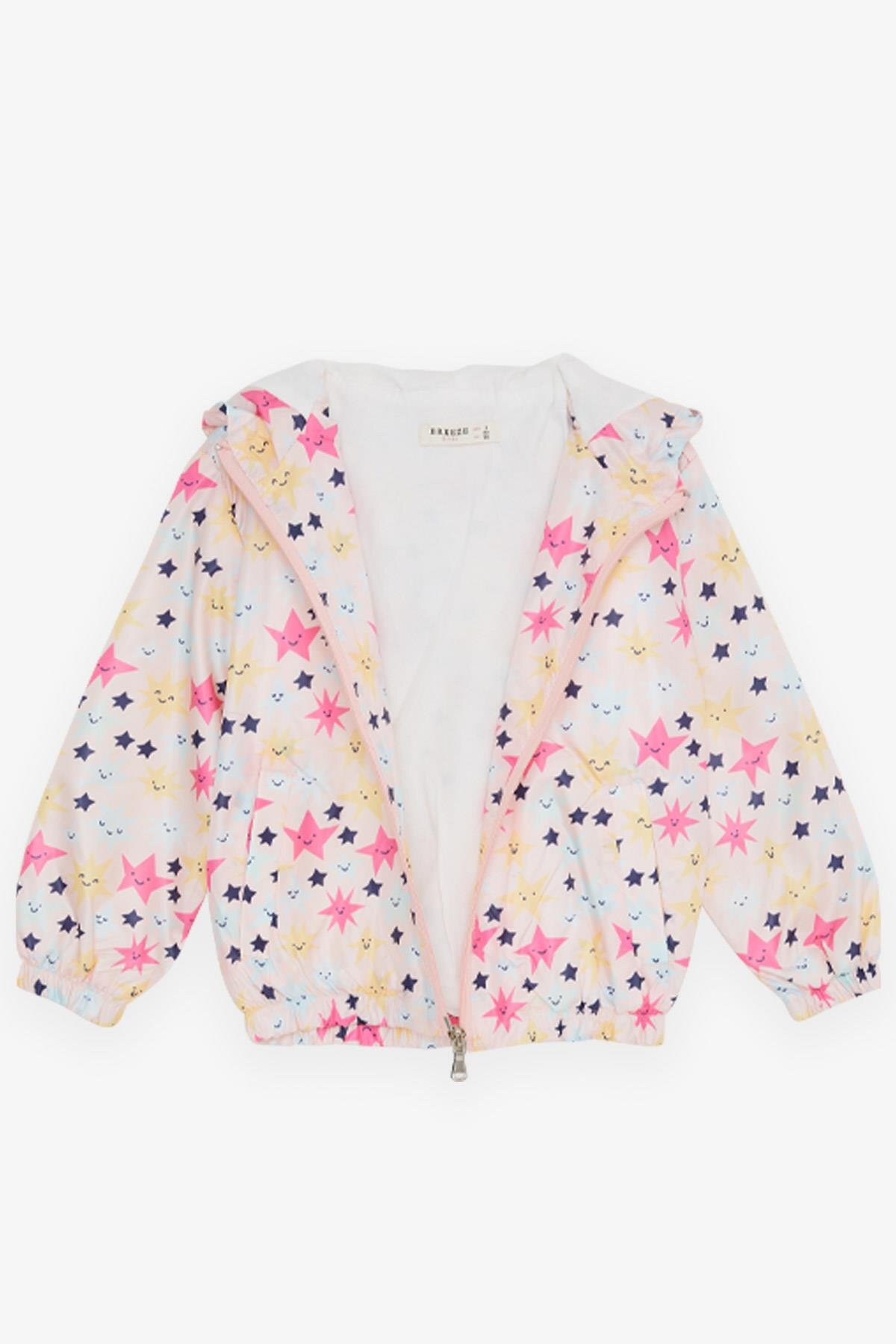 Breeze Kız Çocuk Yağmurluk Gülenyüz Yıldız Desenli 1-5 Yaş, Somon fotoğrafı 3 (önizleme)