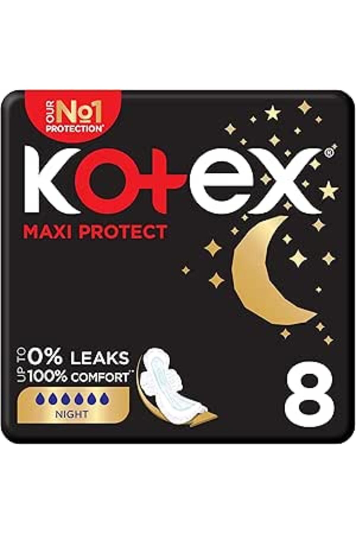 Kotex-Maxi Protect Thick Pads, Overnight Protection Sanitary Pads, 8 Sanitary Pads 1