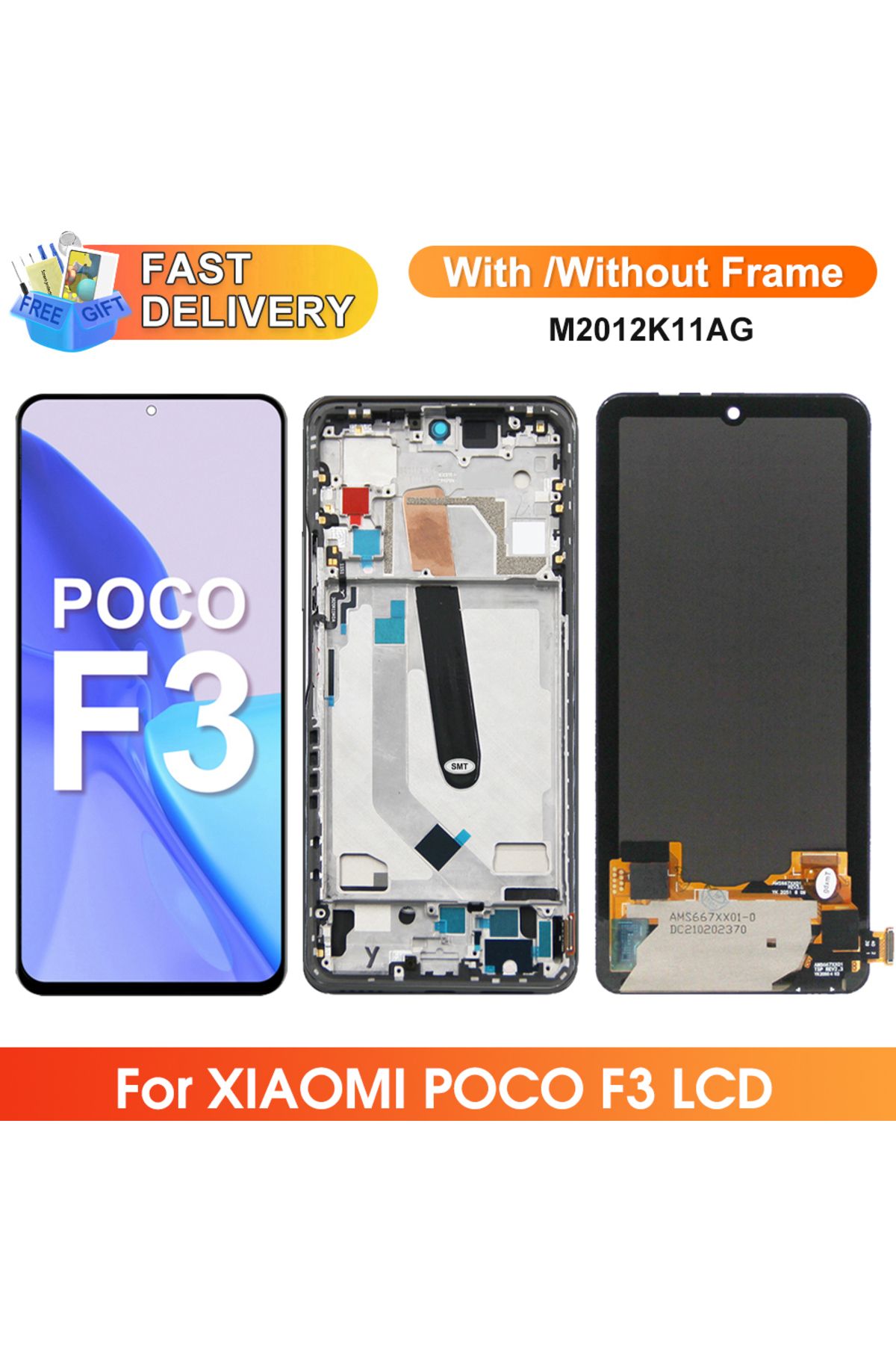 sinmaytai-Super Amoled Poco F3 Screen Replacement, for Xiaomi Poco F3 M2012K11AG Lcd Display Digital Touch ... 2