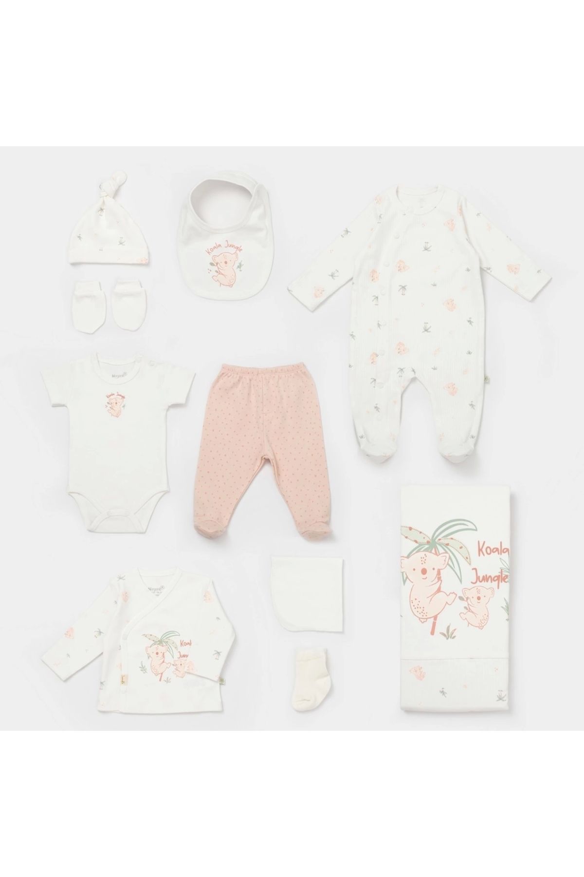 Bibaby Biorganic Koala Jungle 10'lu Hastane Çıkış Seti 63226 Pembe