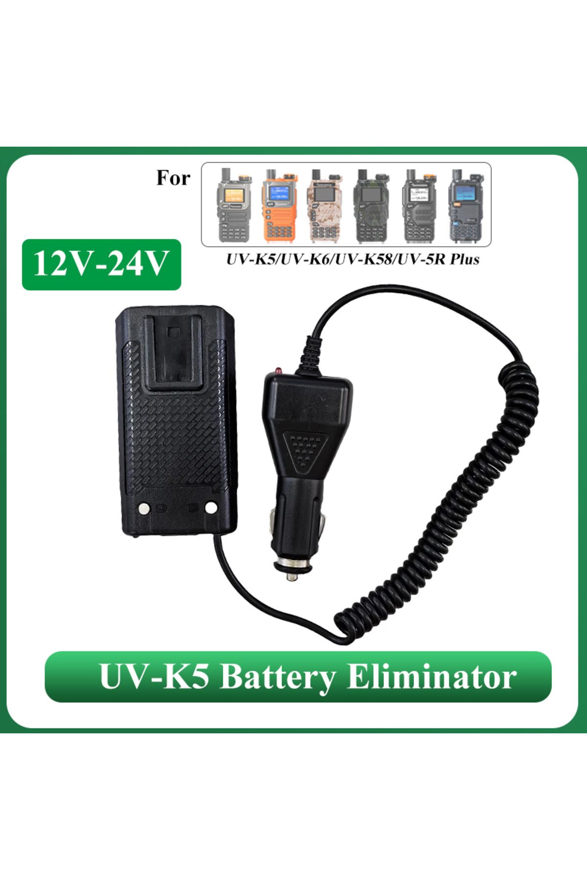 SHIQUN-Quansheng UV-K6 Battery Eliminator 12V-24V Input Voltage UV-K5 Car Charger Walkie Talkie For UV-5... 1