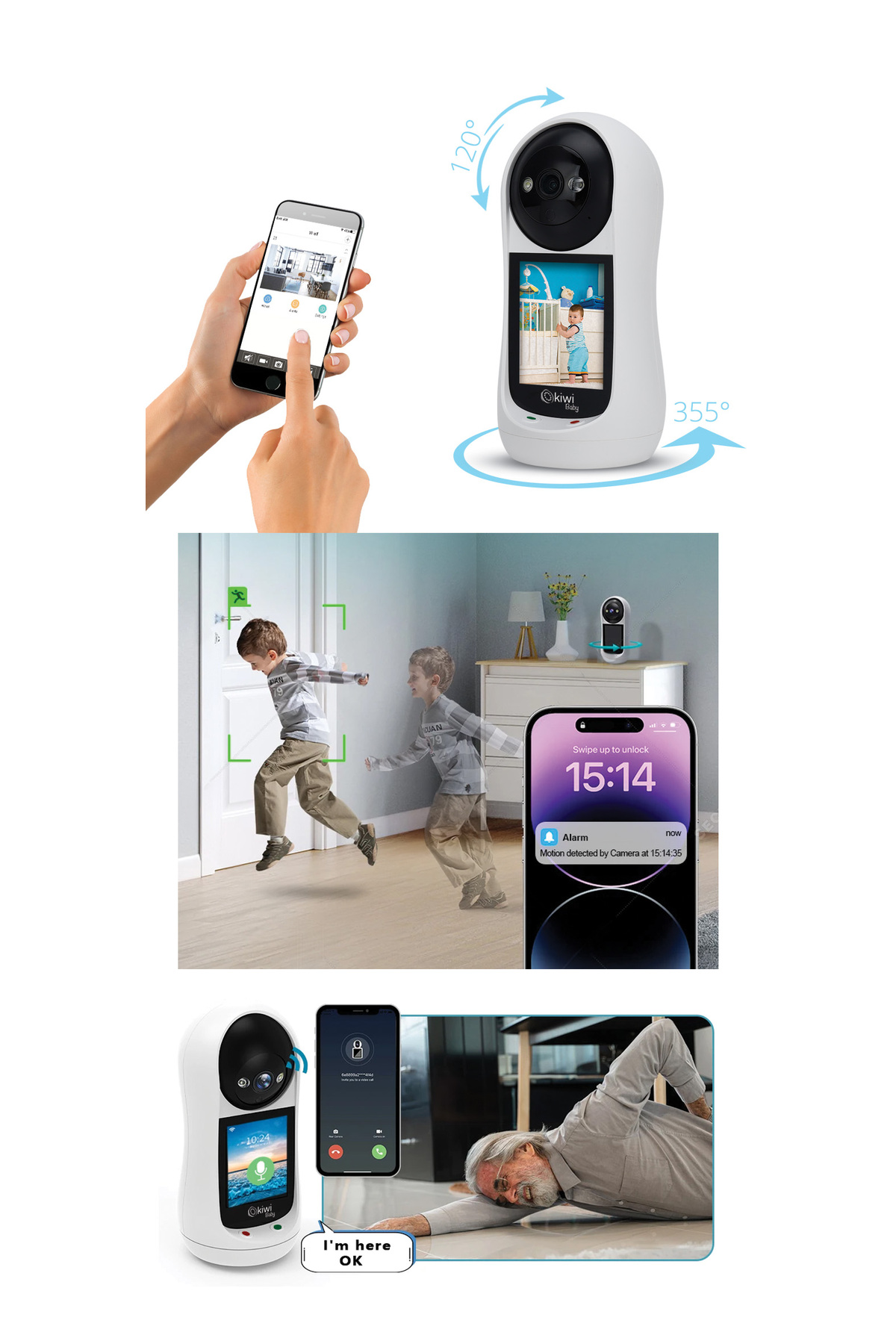 Kiwi Baby Kbaby-96 Gece Görüşlü Ultra Hd Ip Bebek Kamerası fotoğrafı 3 (önizleme)