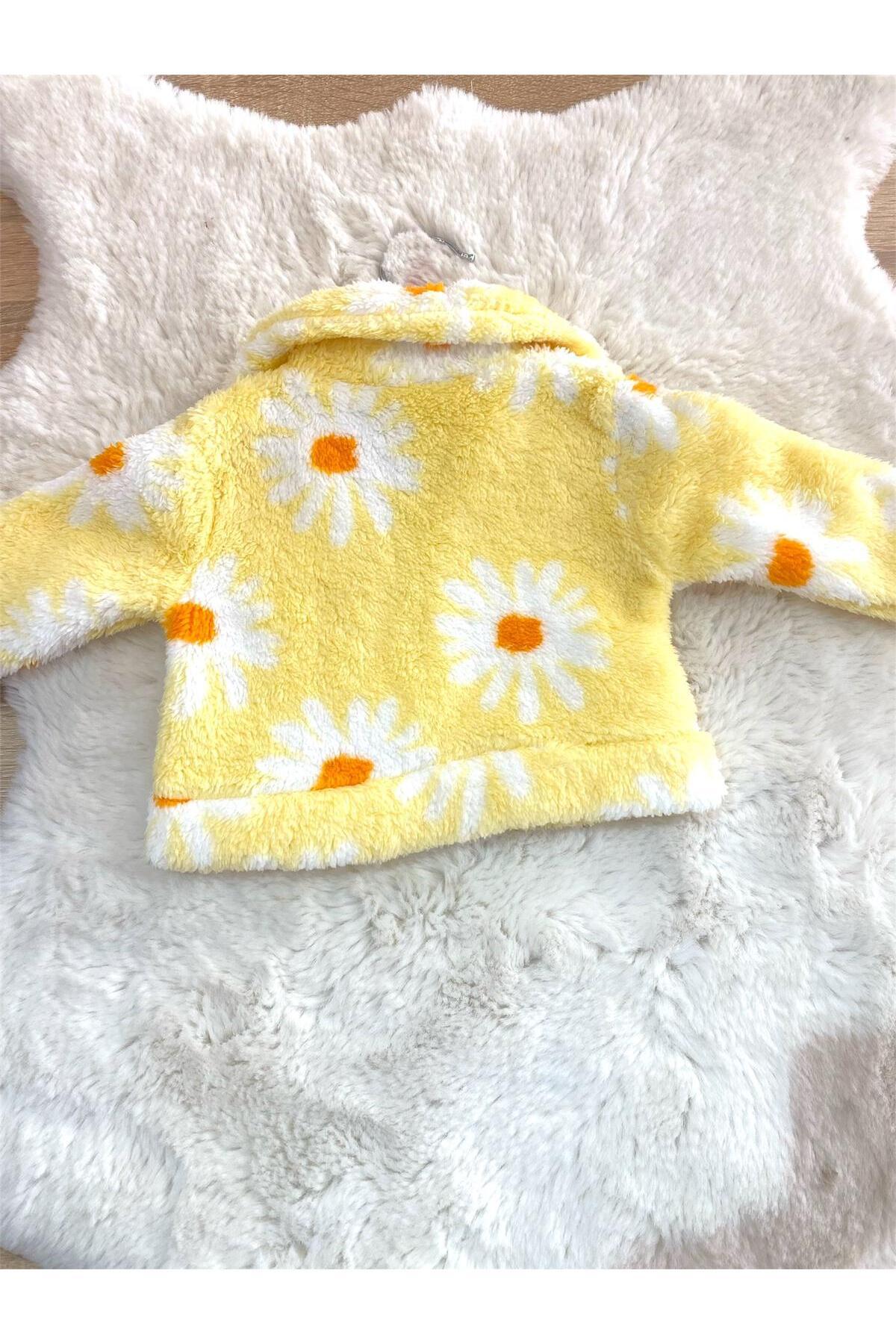 FEKRA BABY bebek çiçekli peluş mont fotoğrafı 3 (önizleme)