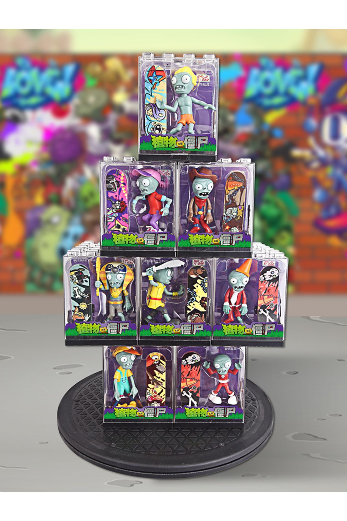 Choice-Plants vs. Zombies 2 Zombie Model Toys Transparent Acrylic Display Box 8 Style Zombie Action Figu... 8