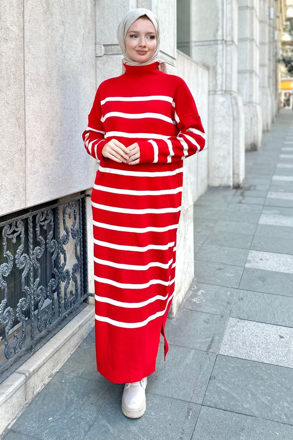 Gizce-Ases Red Knitwear Dress 3