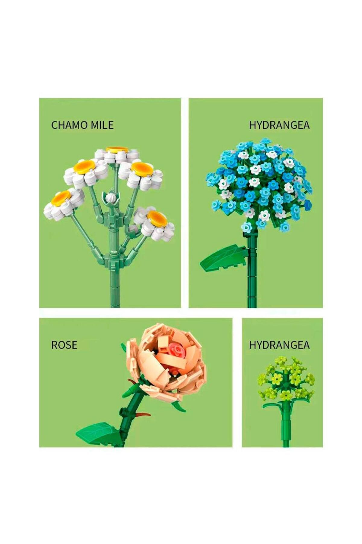 hak-iş oyuncak-Micro Building Block with Flowers in a Buildable Pot Celebration Gift 680 Pieces 3