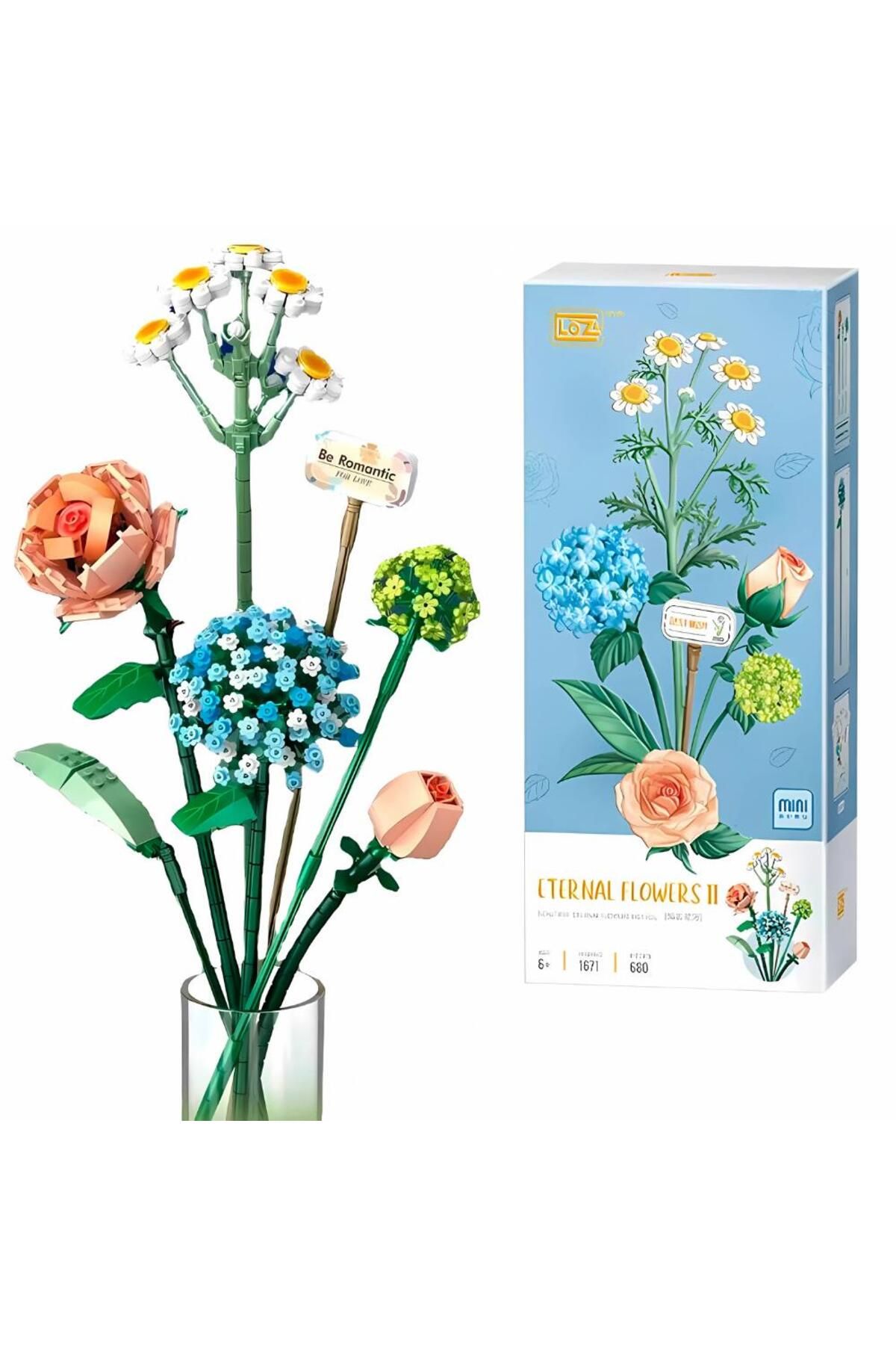 hak-iş oyuncak-Micro Building Block with Flowers in a Buildable Pot Celebration Gift 680 Pieces 2