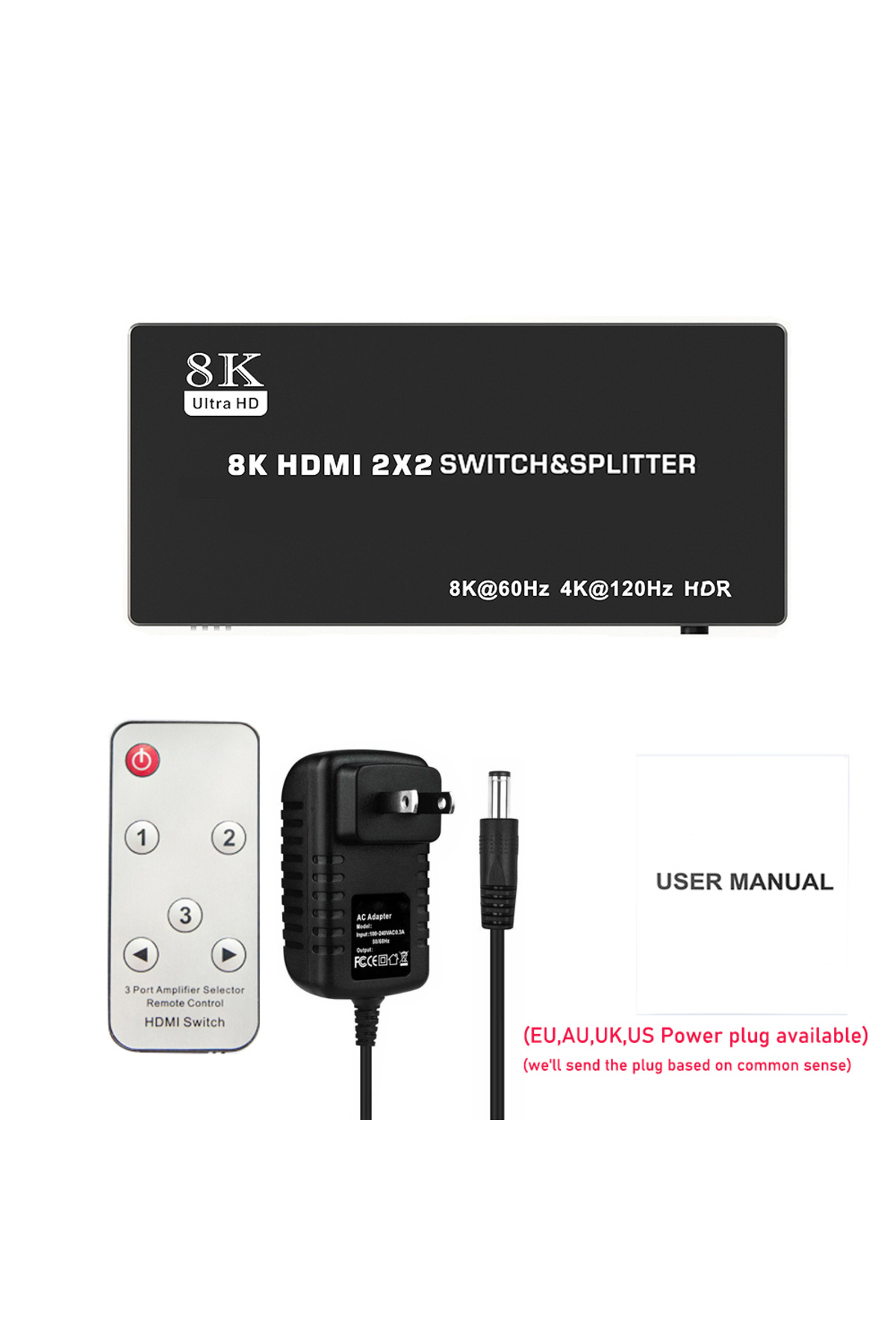 Choice-HDMI 2.1 Splitter 4K 120Hz 2X2 Dual display HDMI 2.1 Switch Splitter 2in 2 out 8K 60Hz HDMI 2.1 S... 7