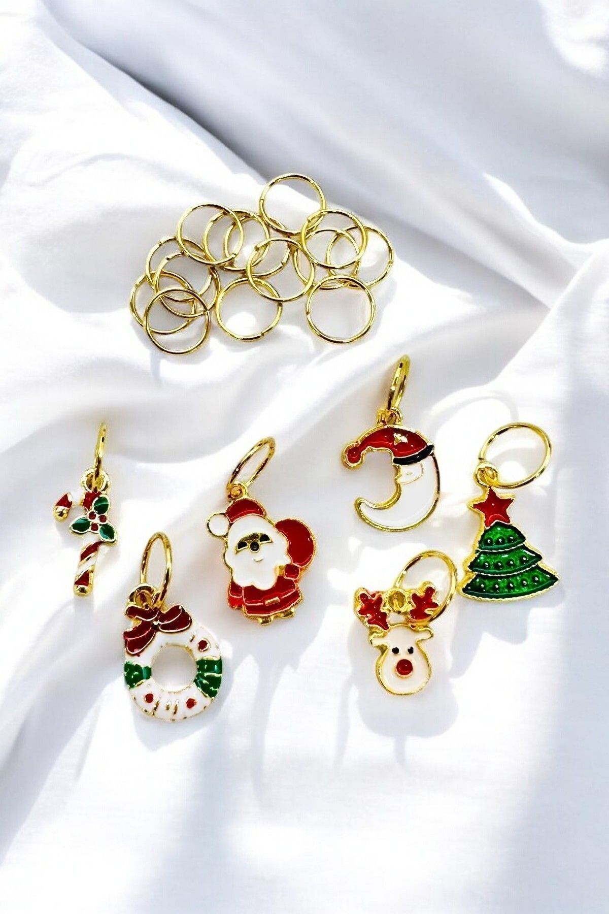 PETEK AKSESUAR-NEW YEAR'S THEMED 20 PIECES HAIR EARRING SET 1