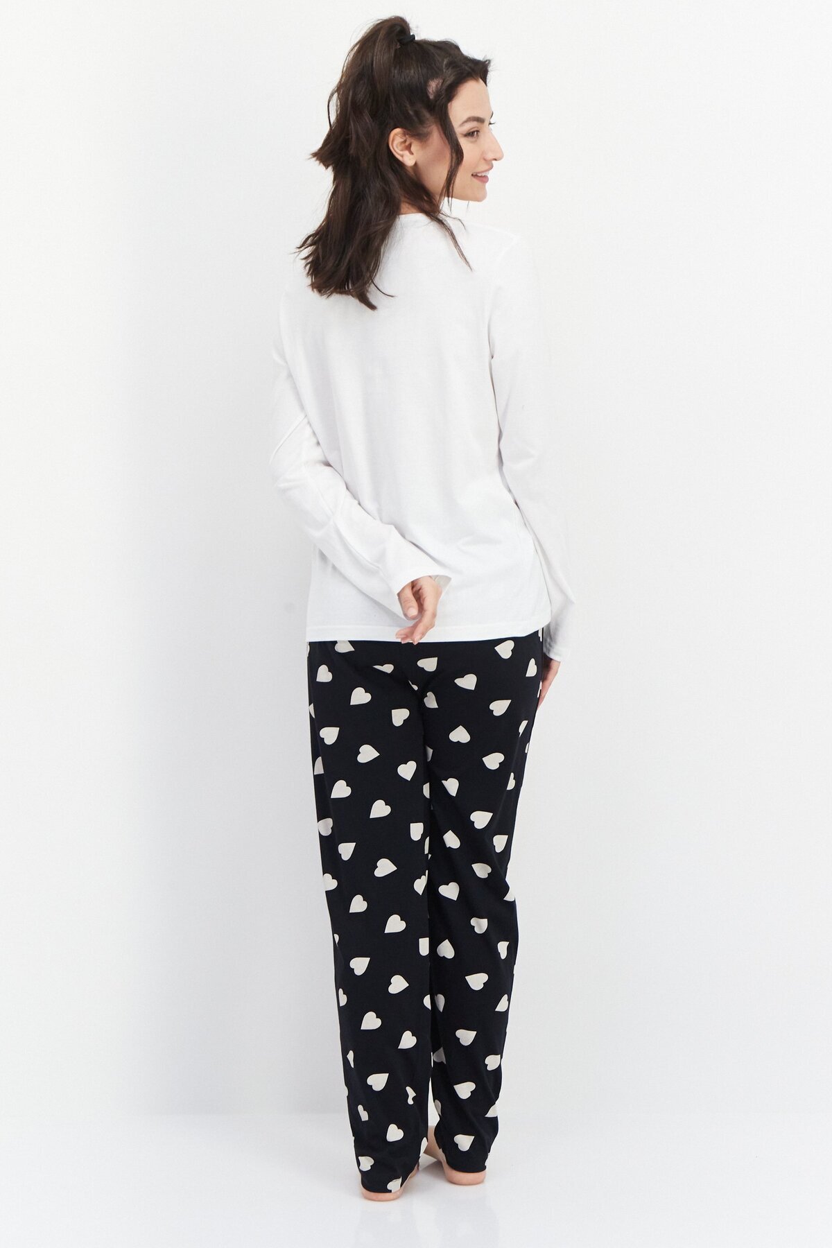 PEANUTS-Women Snoopy Print Pajama Set, White/Black Combo 3
