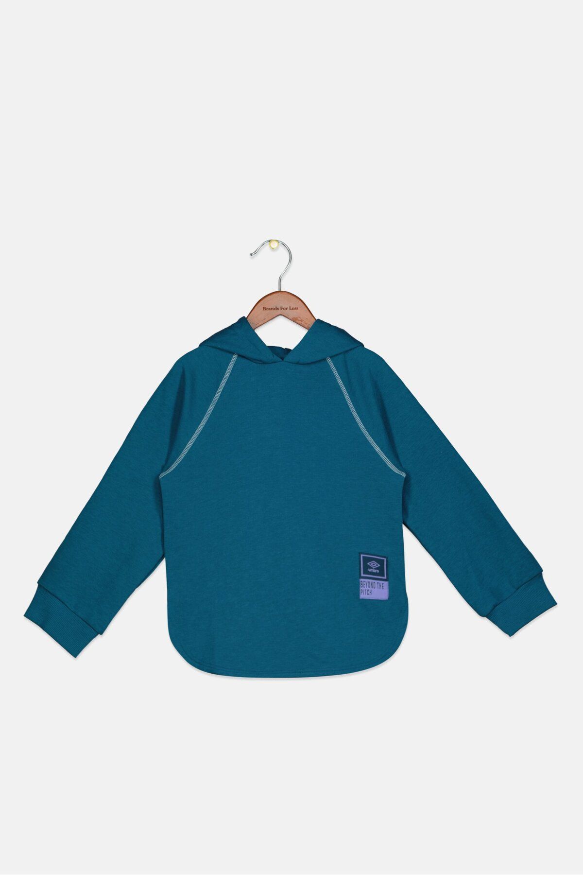 UMBRO-Kids Boy Hooded Long Sleeve Brand Logo Sweatshirt, Teal Blue 1