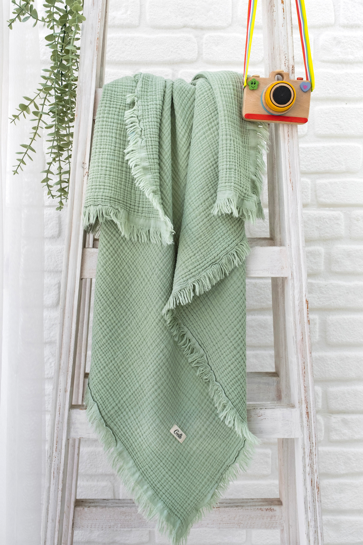 GELB Müslin 4 Katlı Bebek Battaniyesi 110cm X 110cm %100 Doğal Organik Pamuk fotoğrafı 4 (önizleme)