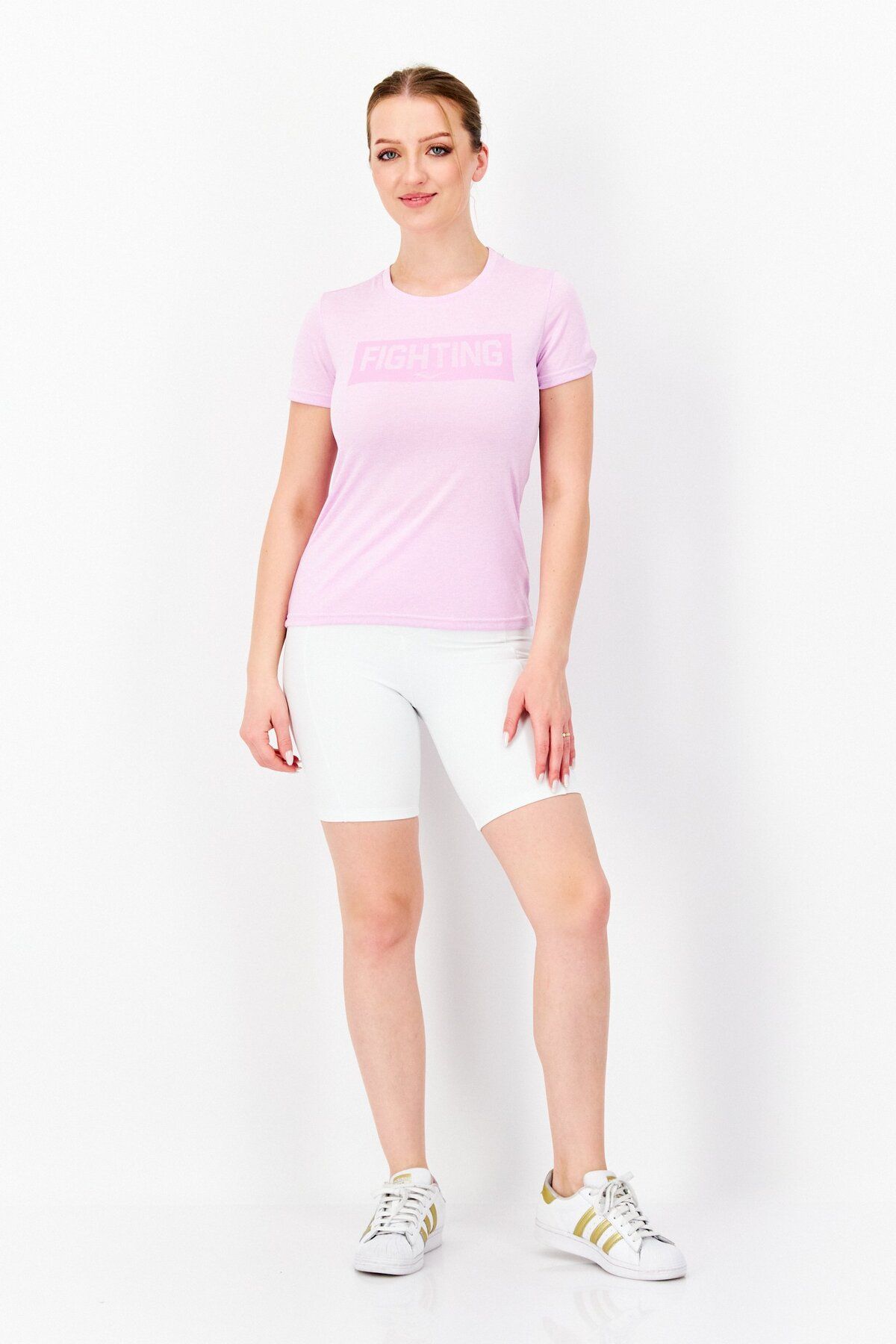EVERLAST-Women Sportswear Fit Short Sleeve Training T-Shirt, Heather Pink 4