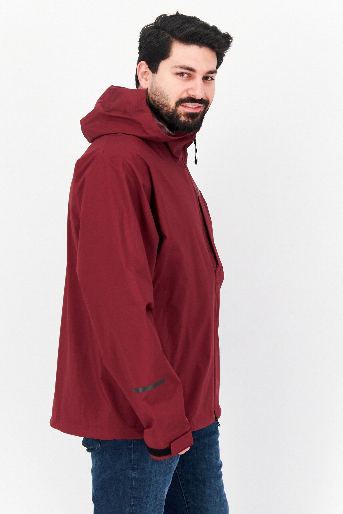 adidas-Men Sportswear Fit Long Sleeves Outdoor Jacket, Maroon 2