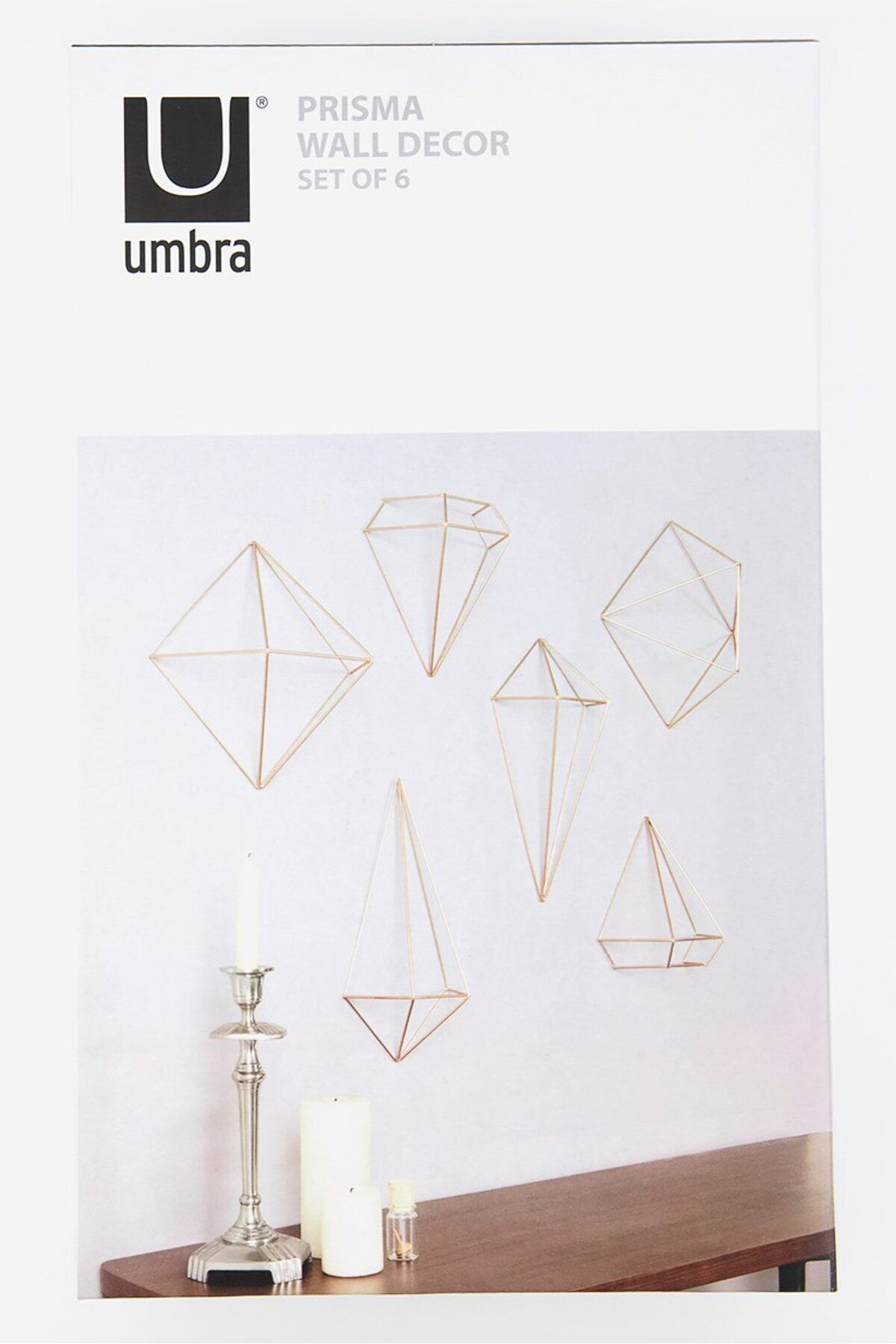 UMBRO-Umbra Prisma Wall Decor Set of 6, Copper 4